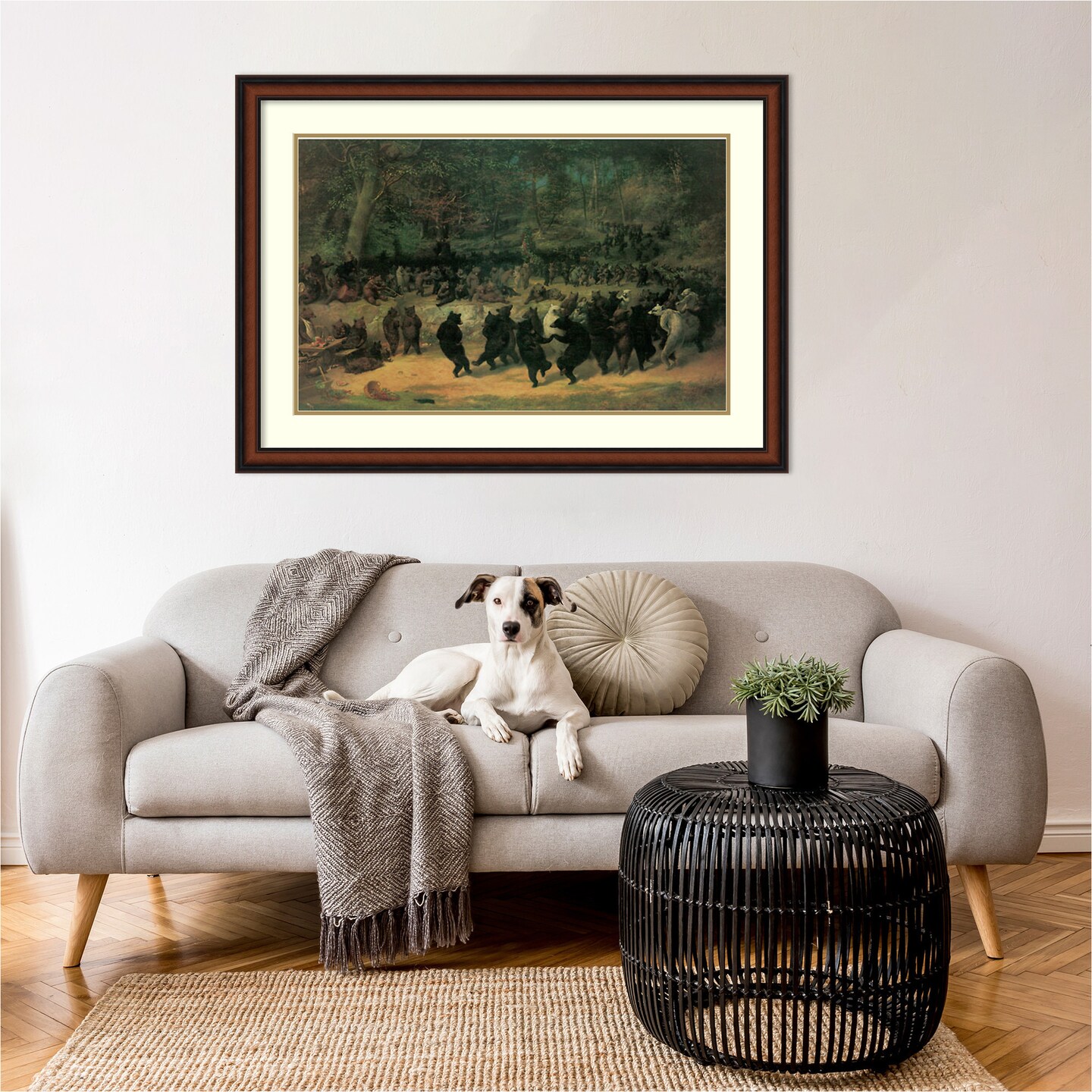 The Bear Dance by William Beard Wood Framed Wall Art Print