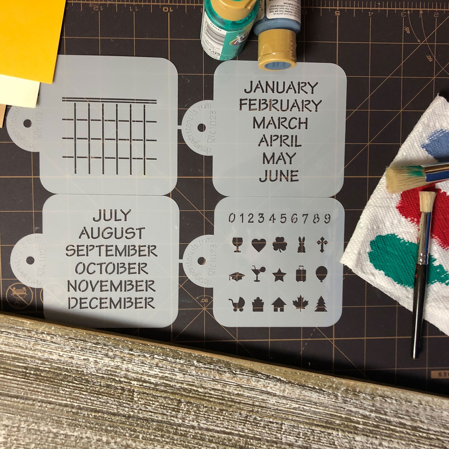 Save the Date Calendar Cookie Stencil Set | C1023 by Designer Stencils | Cookie Decorating Tools | Baking Stencils for Royal Icing, Airbrush, Dusting Powder | Reusable Plastic Food Grade Stencil for Cookies | Easy to Use & Clean Cookie Stencil