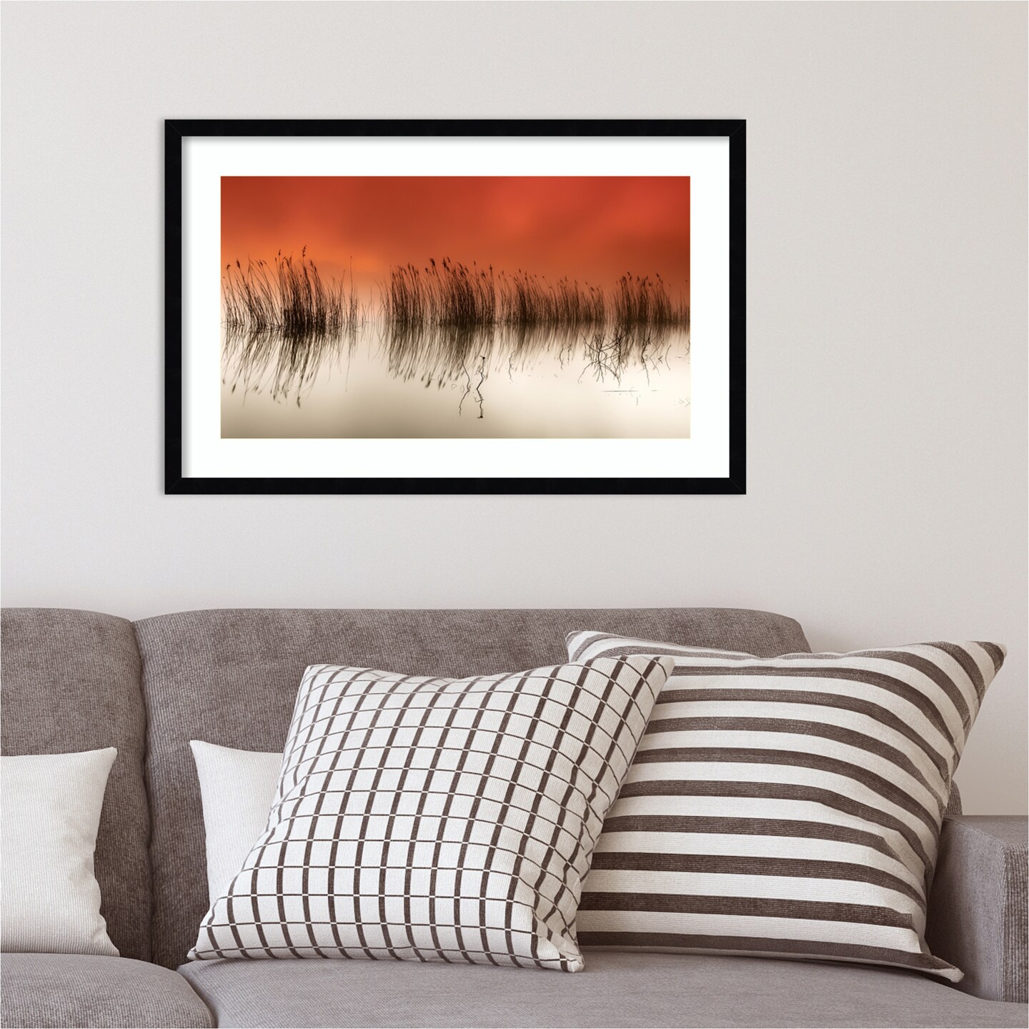 Serene Sea Grass by Rui David Wood Framed Wall Art Print