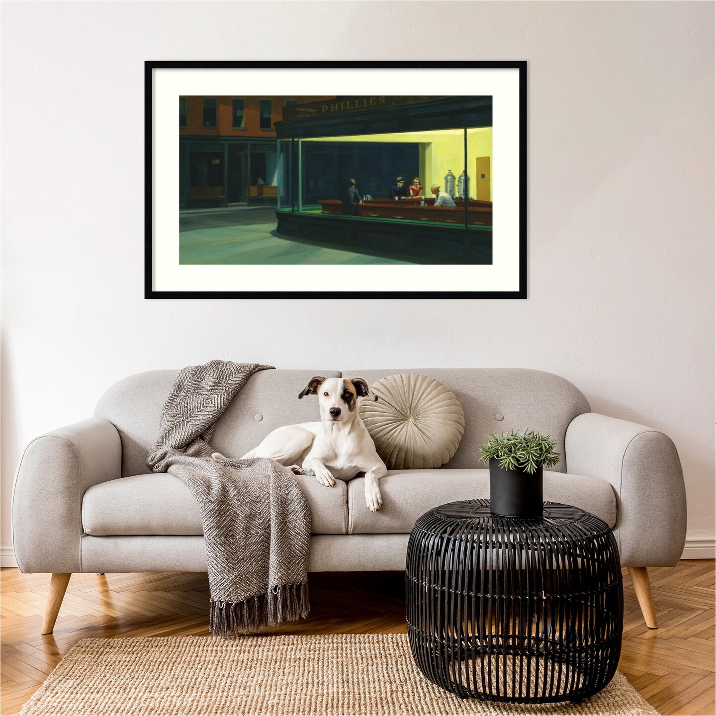 Nighthawks 1942 by Edward Hopper Wood Framed Wall Art Print