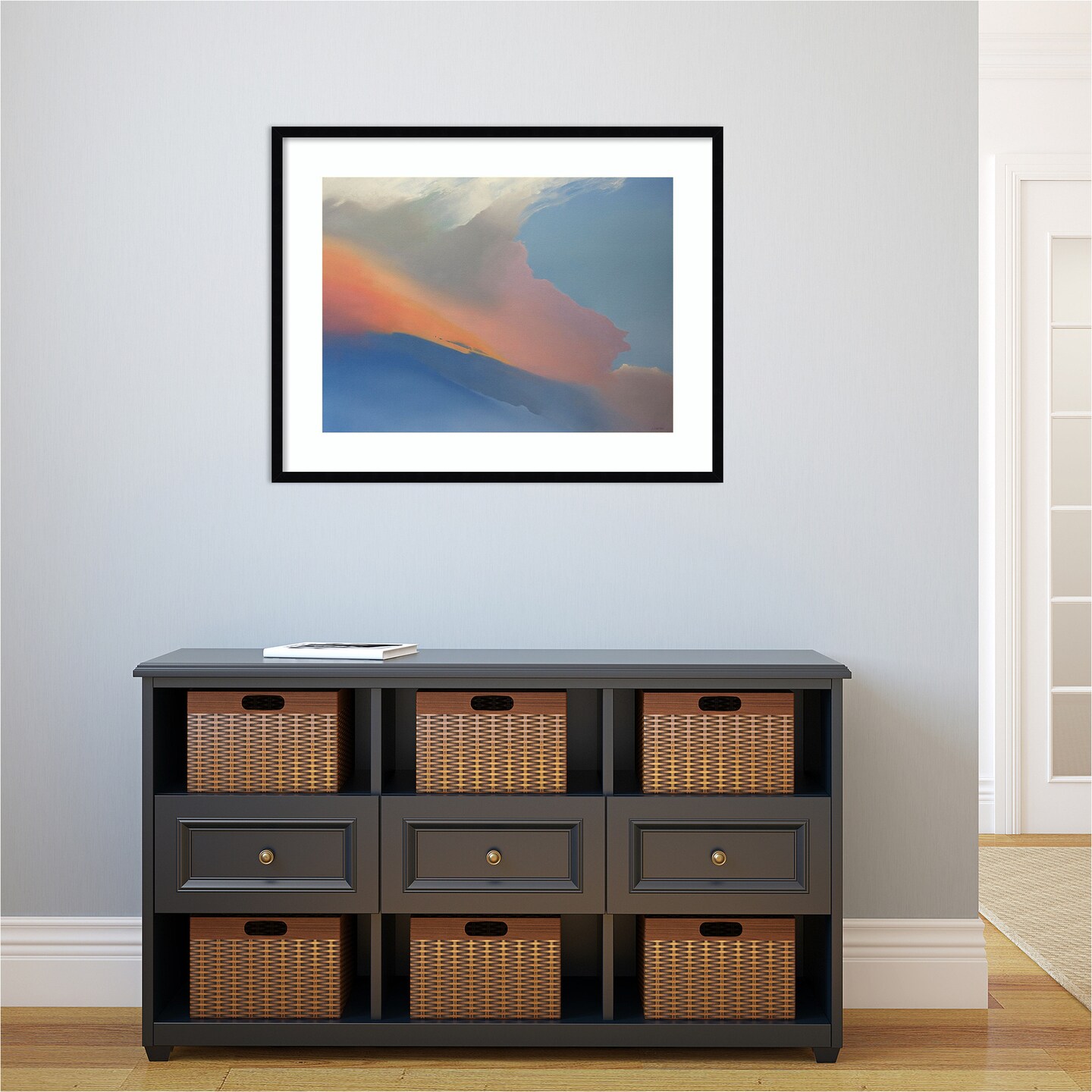 Gulfstream Clouds by Cap Pannell Wood Framed Wall Art Print