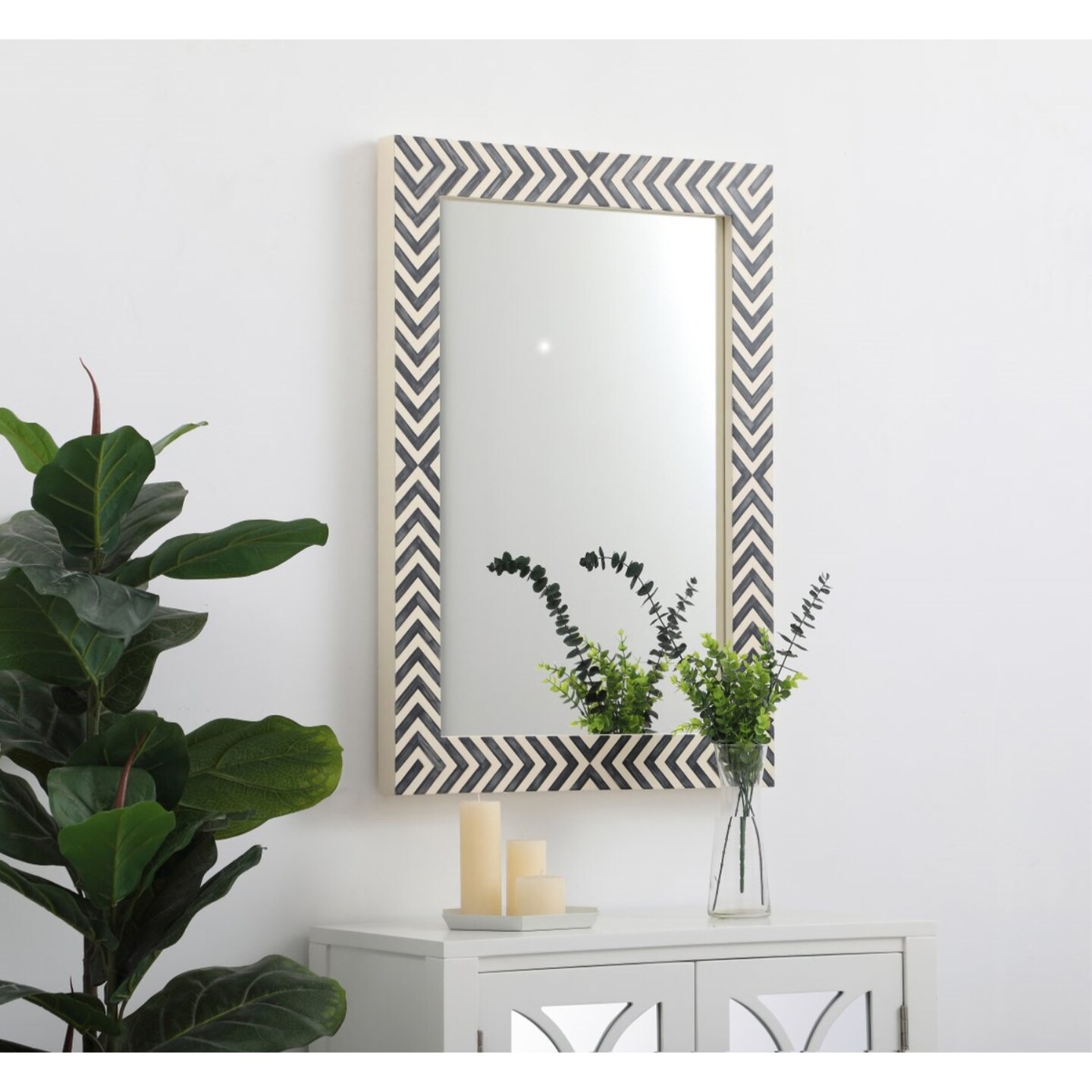 Rectangular mirror 36x24 inch in chevron | Mirrors | Michaels