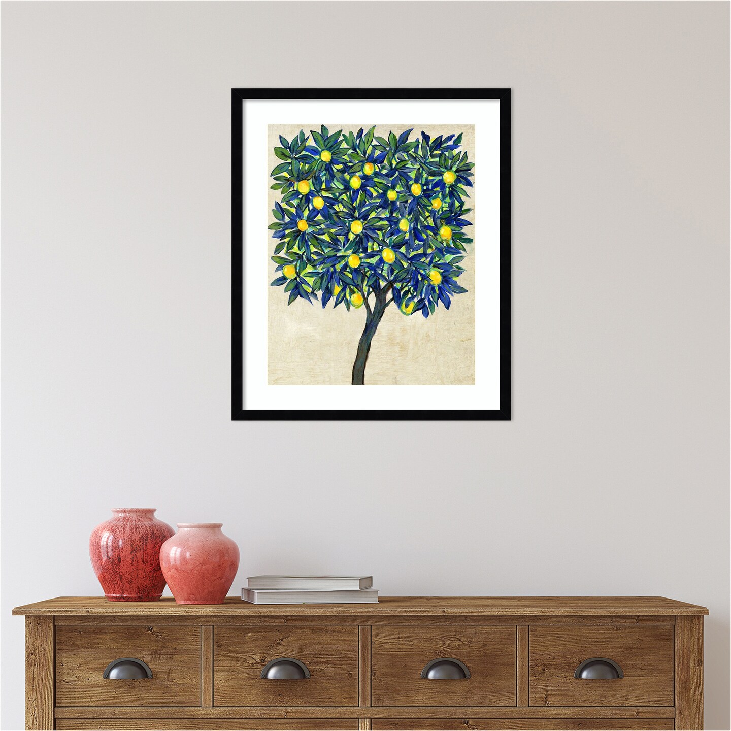 Lemon Tree Composition II by Tim O&#x27;Toole Wood Framed Wall Art Print
