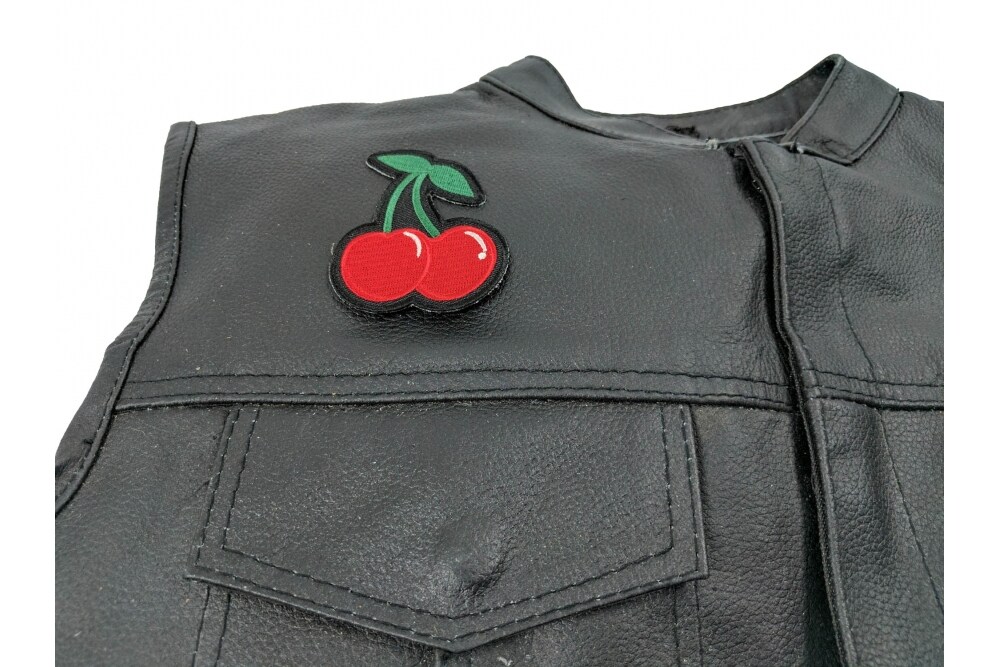 Patch, Embroidered Patch (Iron-On or Sew-On), Cherry Cherries Twins Best Friends Relationship, 2.25&#x22; x 3&#x22;