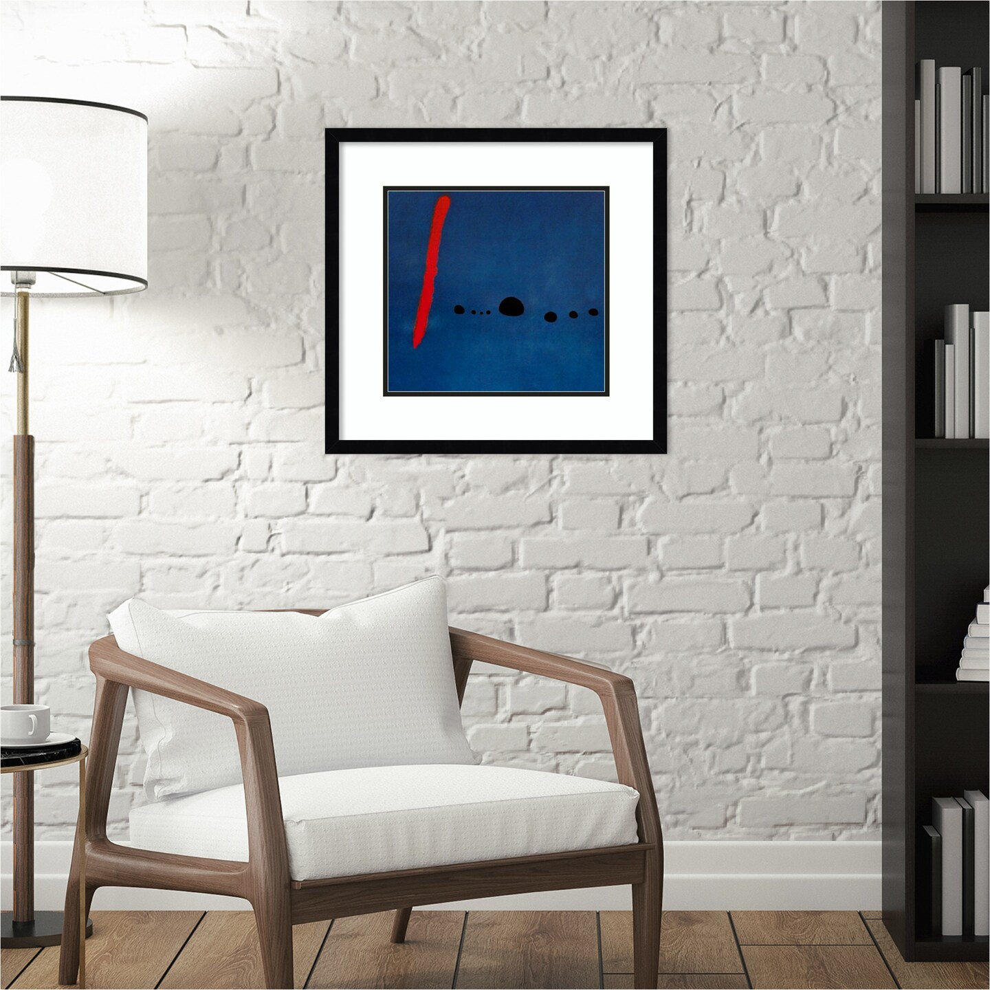 Bleu II by Joan Miro Wood Framed Wall Art Print