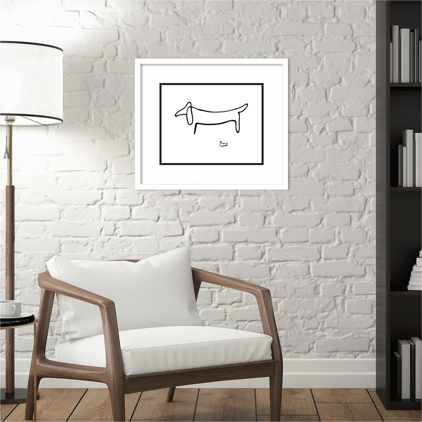 Le Chien (The Dog) by Pablo Picasso Wood Framed Wall Art Print