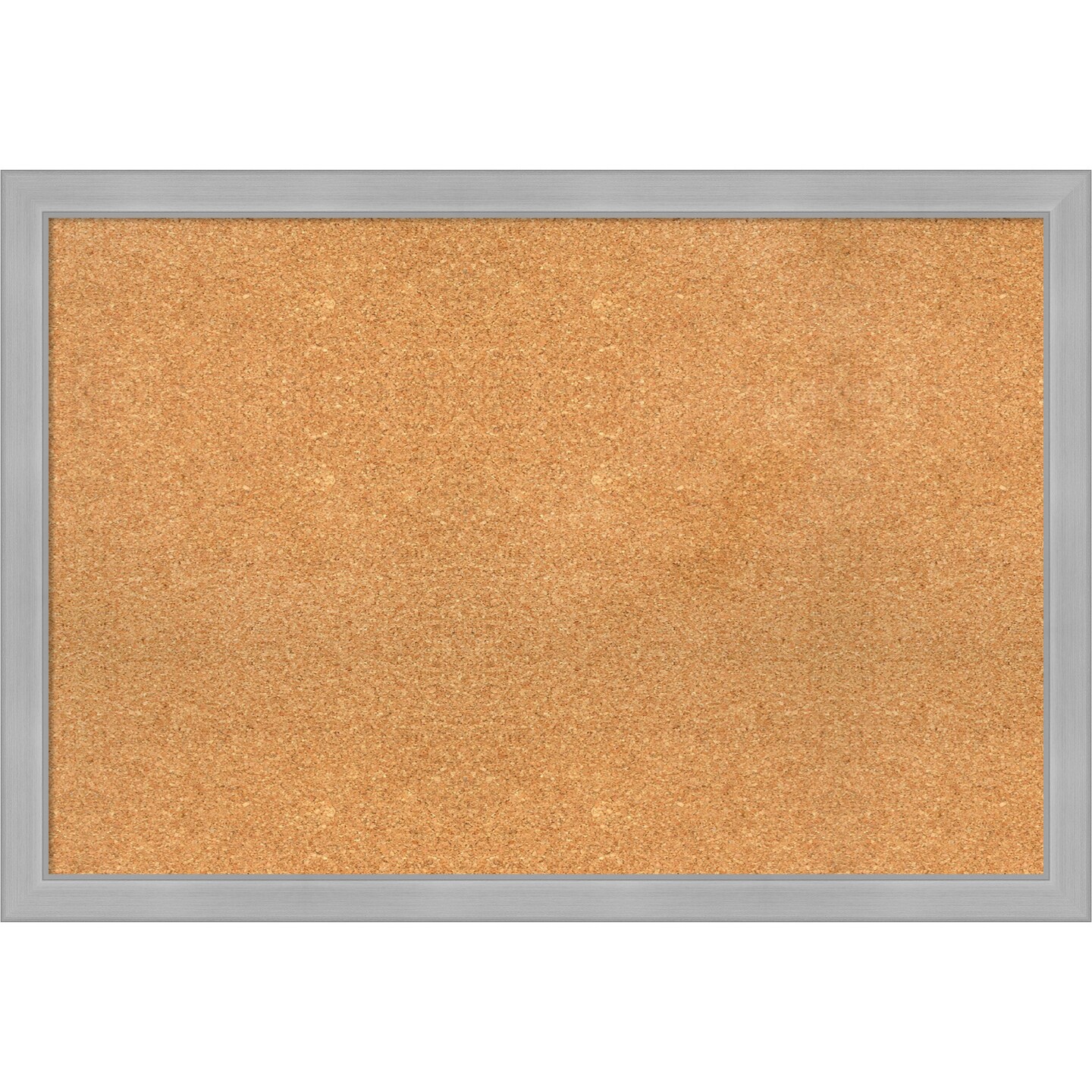 Cork Board, Vista Brushed Nickel Narrow Frame - Bulletin Board, Organization Board, Pin Board