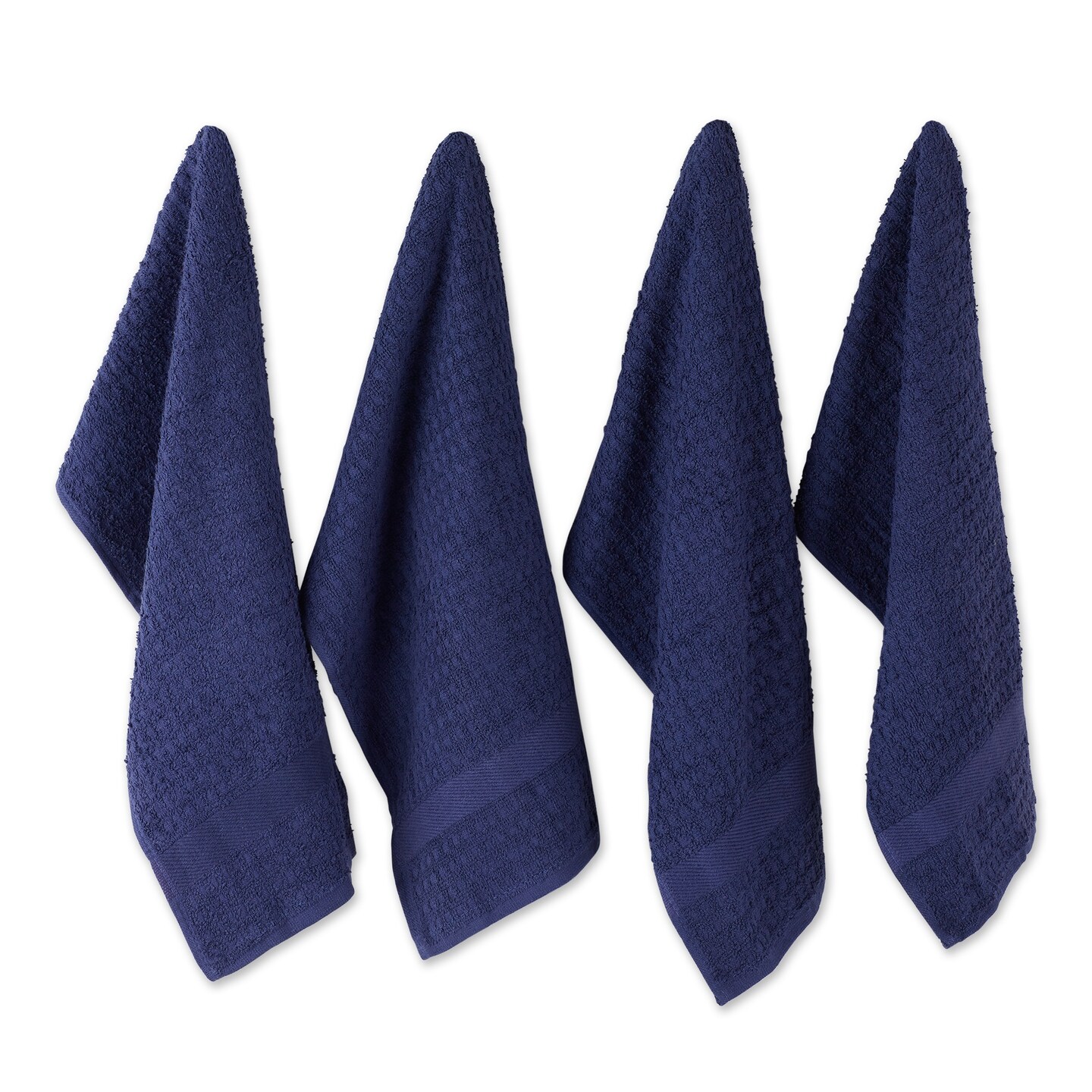 DII Blue Terry Solid Waffle Dish Towels (Set of 4) CAMZ33560 - The