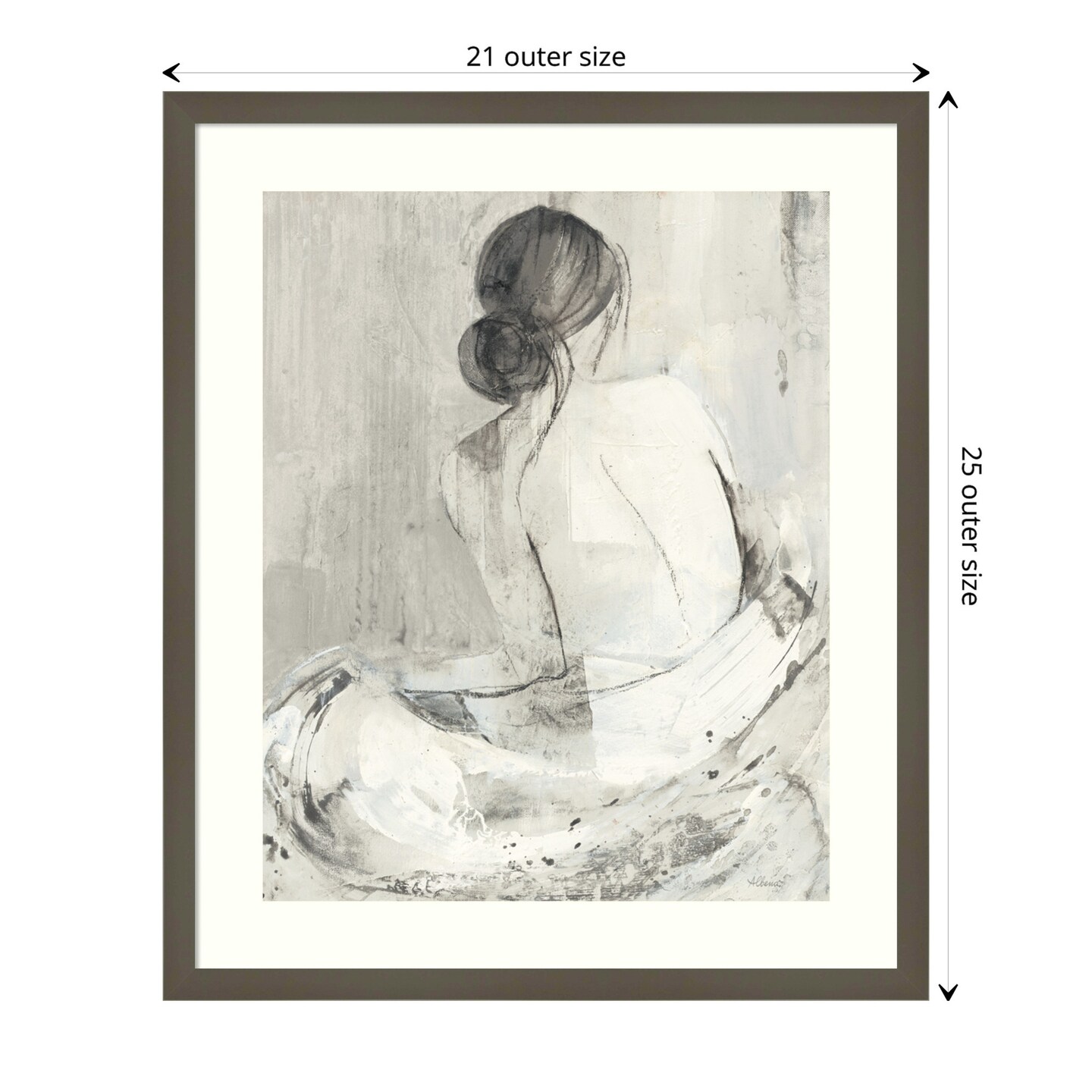 Evening I Neutral (Woman) by Albena Hristova Wood Framed Wall Art Print