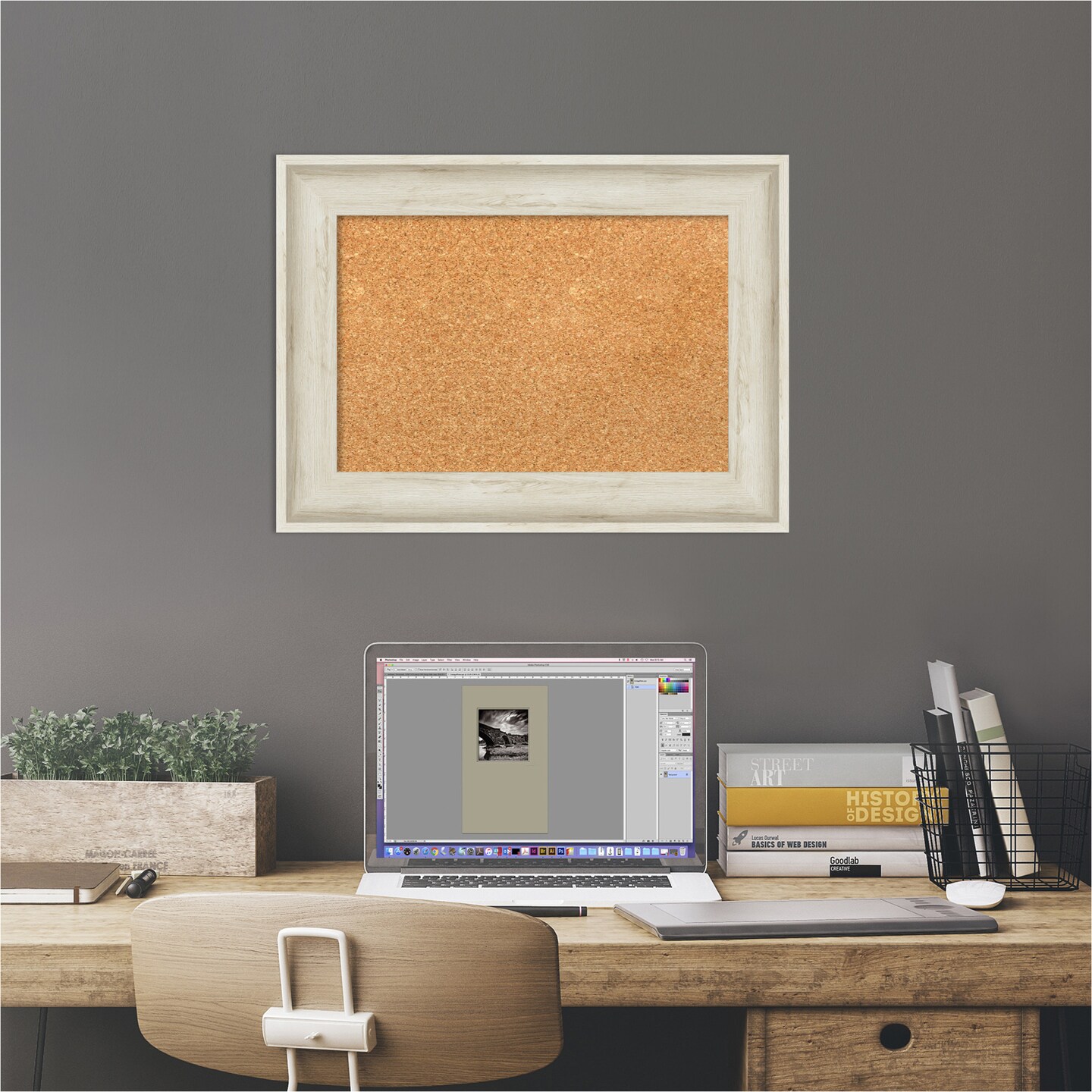 Cork Board, Regal Birch Cream Frame - Bulletin Board, Organization Board, Pin Board