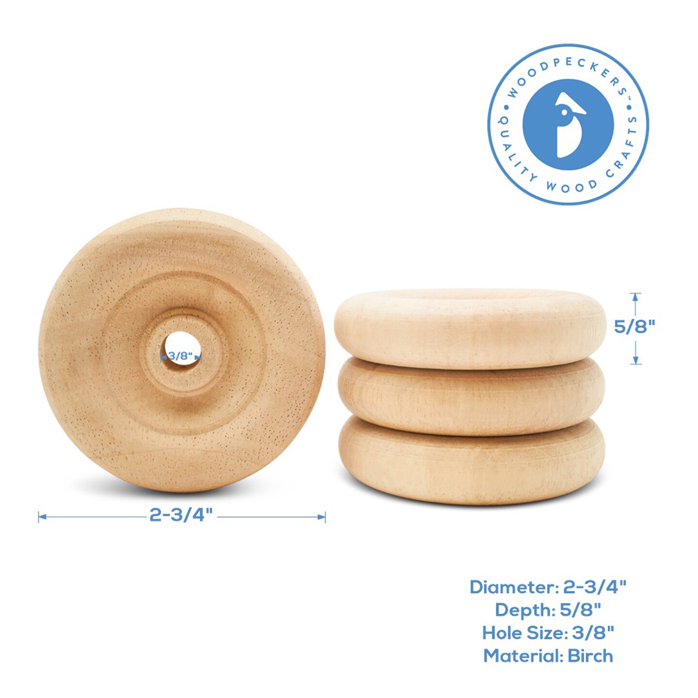 Classic Mini Wood Wheels, Multiple Sizes Available, Craft | Woodpeckers