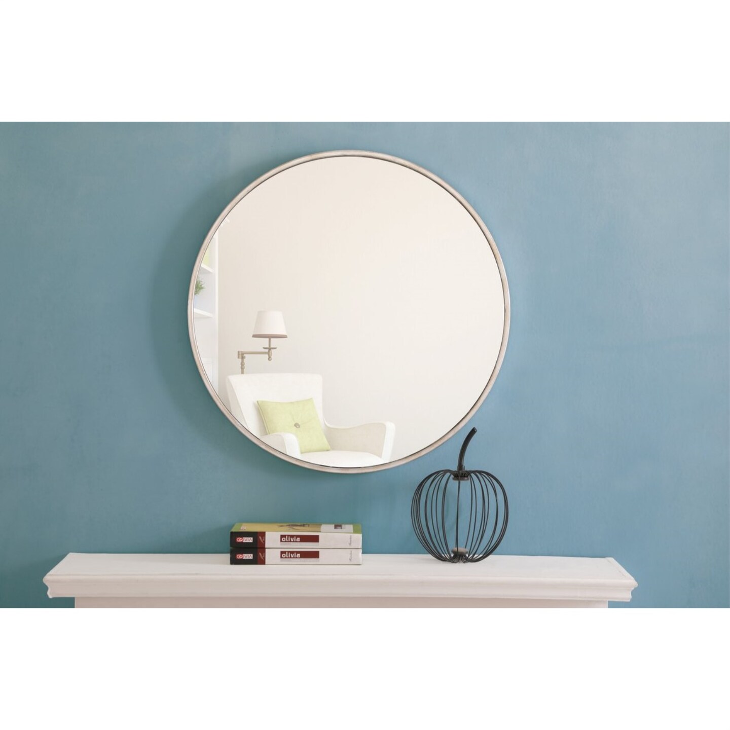 Metal frame Round Mirror 24 inch Silver finish Mirrors Michaels