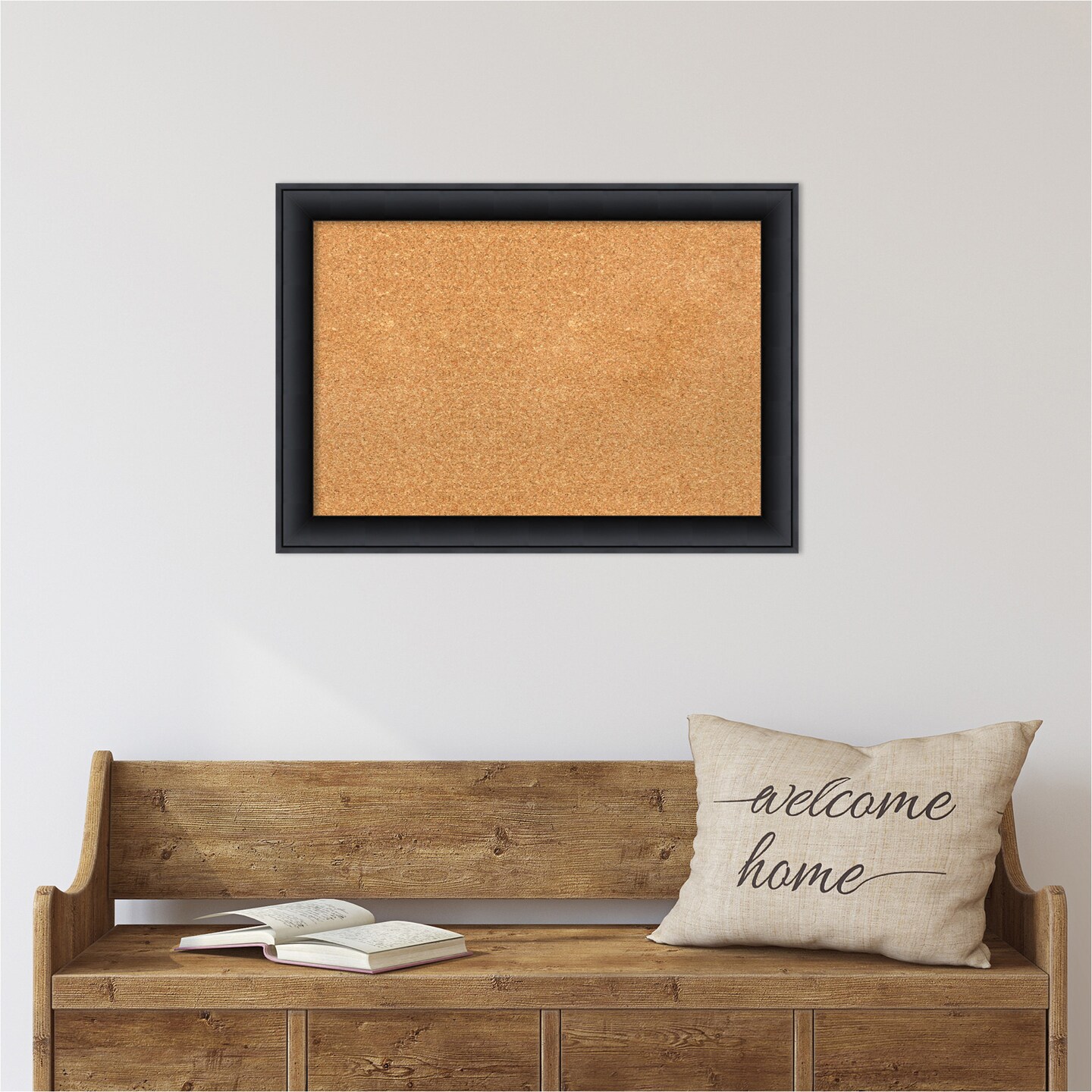 Cork Board, Nero Black Wood Frame - Bulletin Board, Organization Board, Pin Board