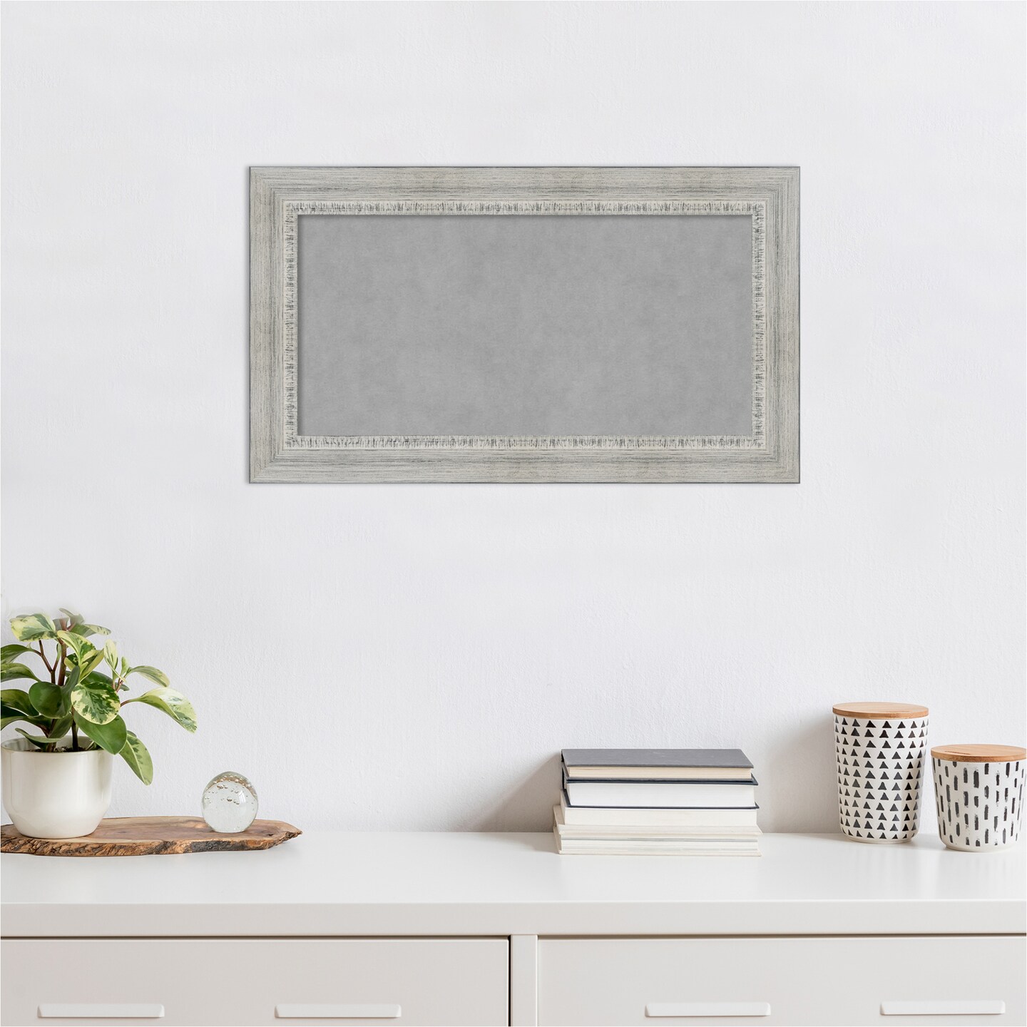 Magnetic Boards, Home Office Boards (28x16 in.) Rustic White Wash Framed Organization Boards