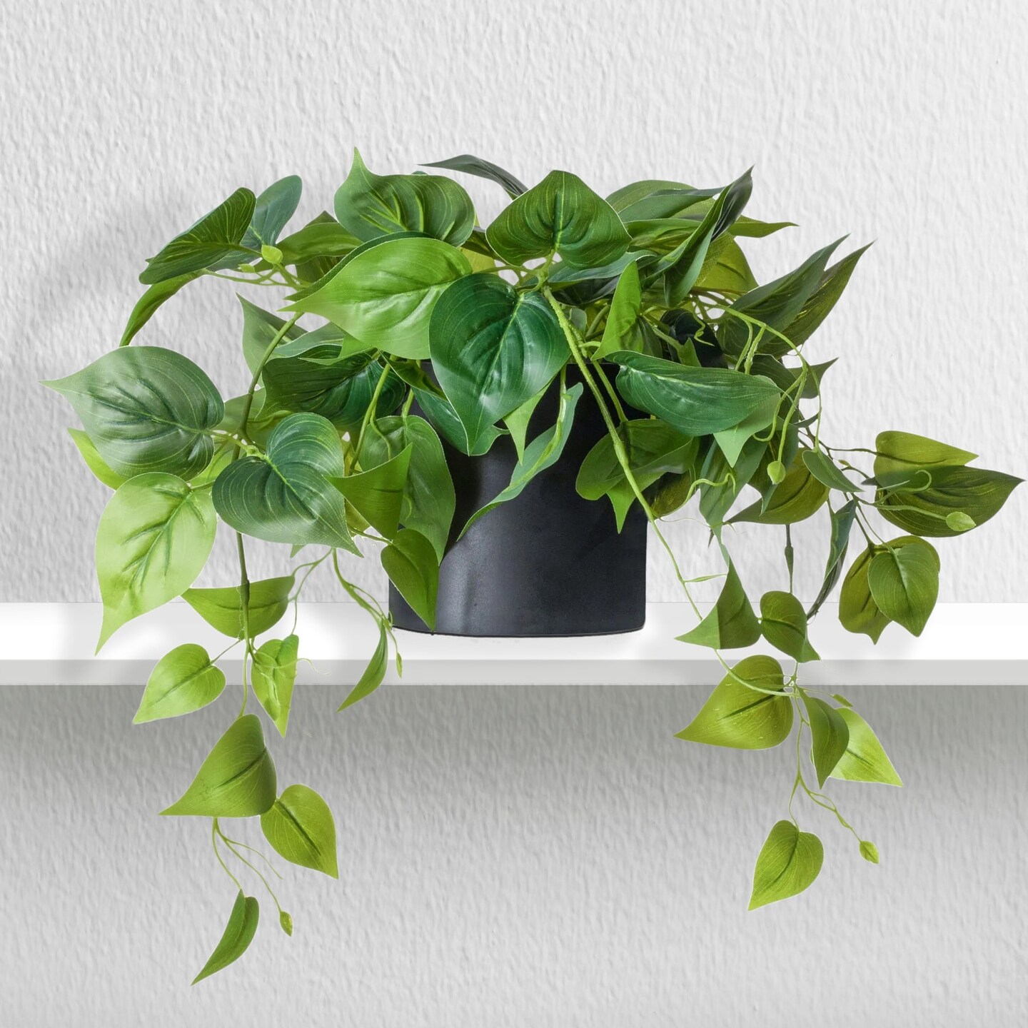 Faux Artificial Ivy Foliage Plant in Black Ceramic Pot (2 Pack)