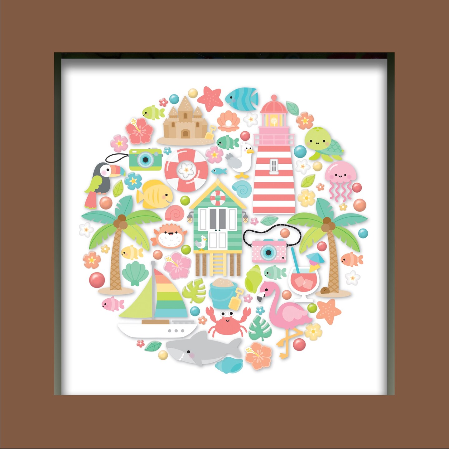 Doodlebug Design Shadow Box Insert KitSeaside Summer Stencils