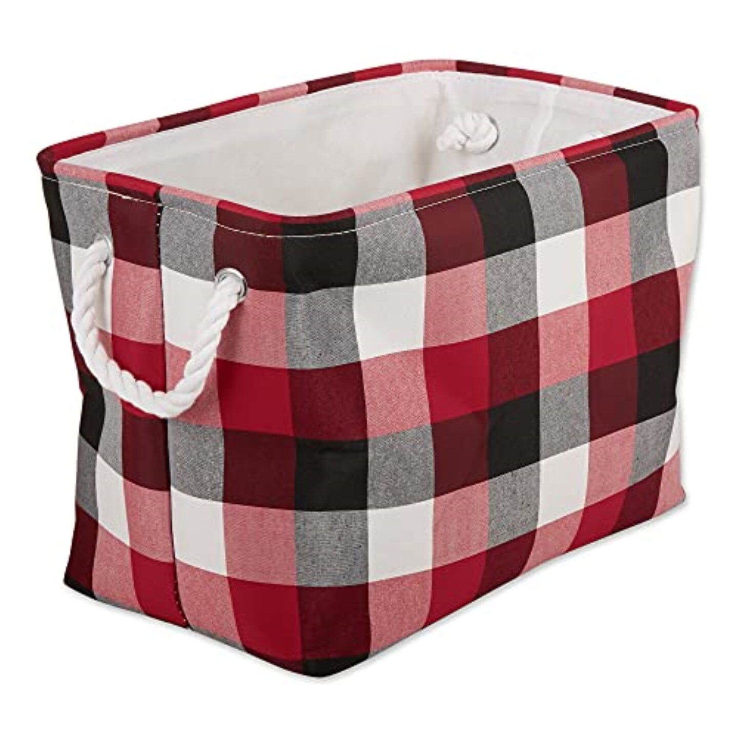 DII Polyester Bin Tri Color Cardinal Red Rectangle Large 17.5"x12"x15"