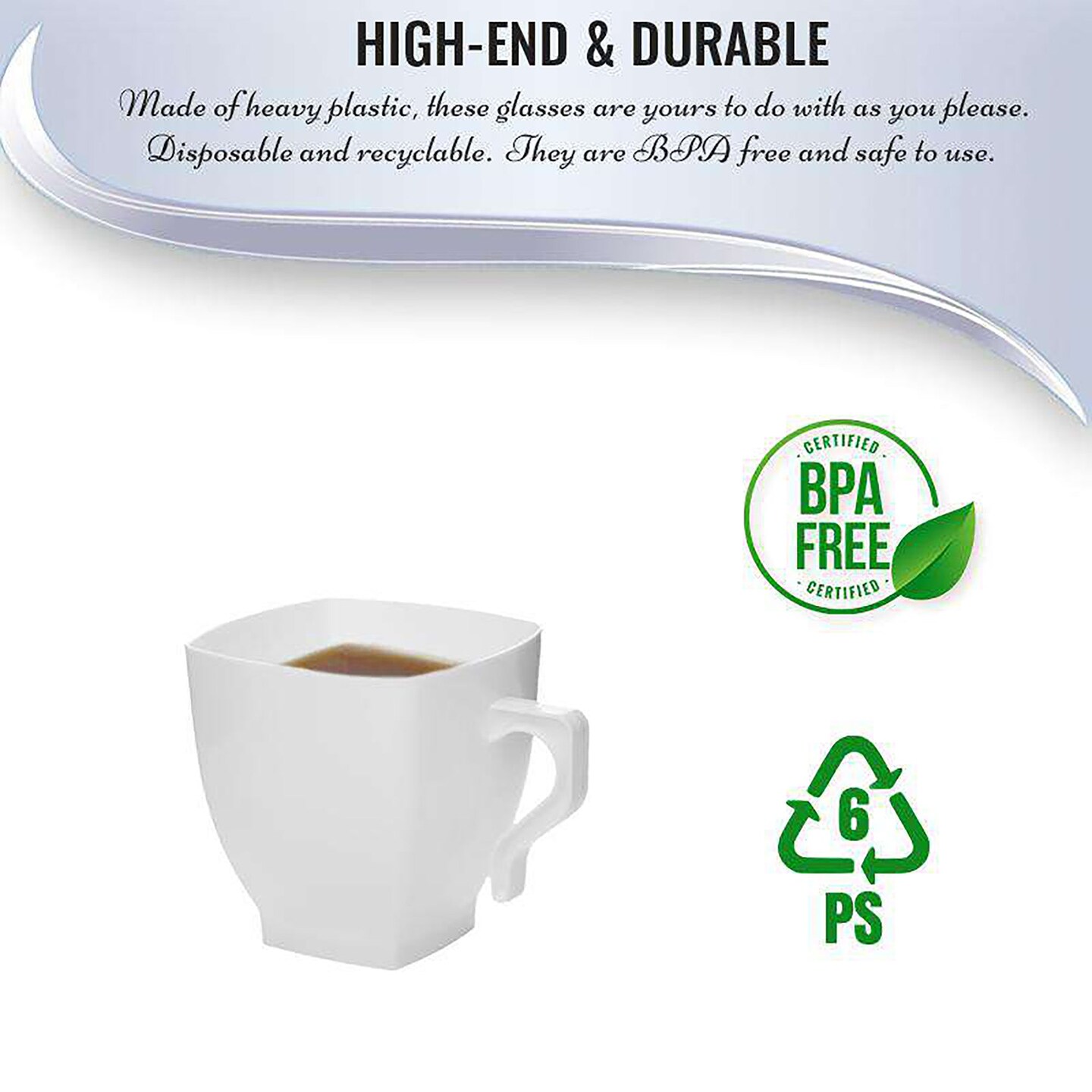 Bulk Premium 2 oz. Clear Square Plastic Mini Coffee Tea Cups - 240 Pc.
