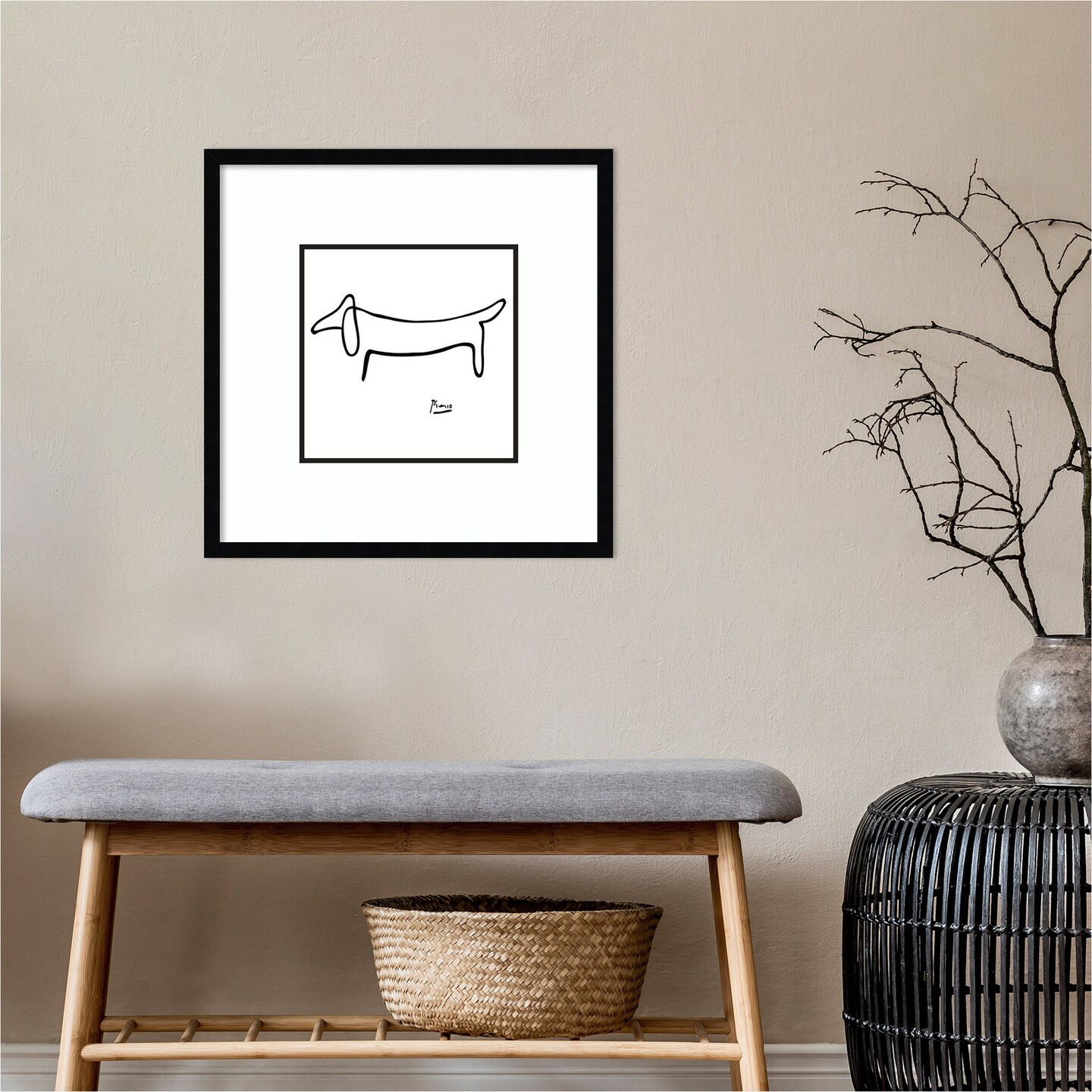 Le Chien (The Dog) by Pablo Picasso Wood Framed Wall Art Print