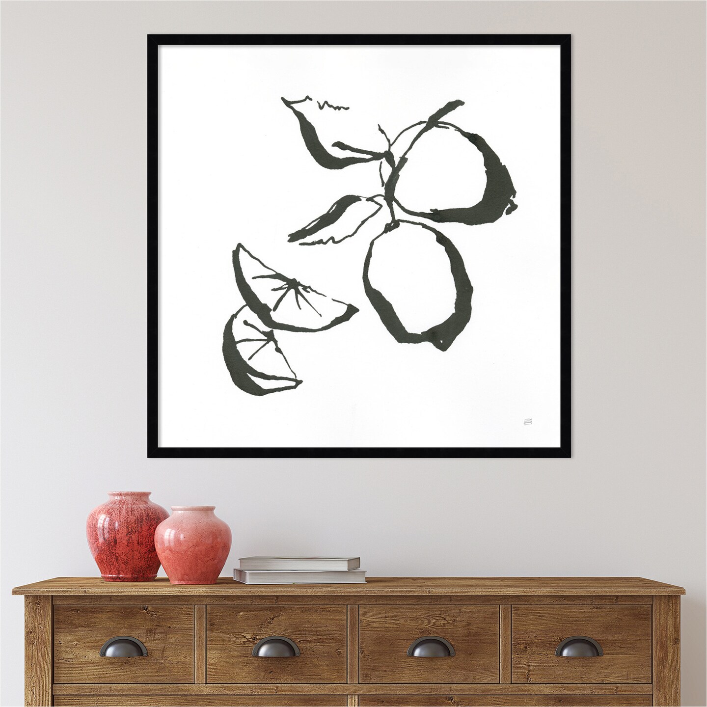Limes BW by Chris Paschke Wood Framed Wall Art Print