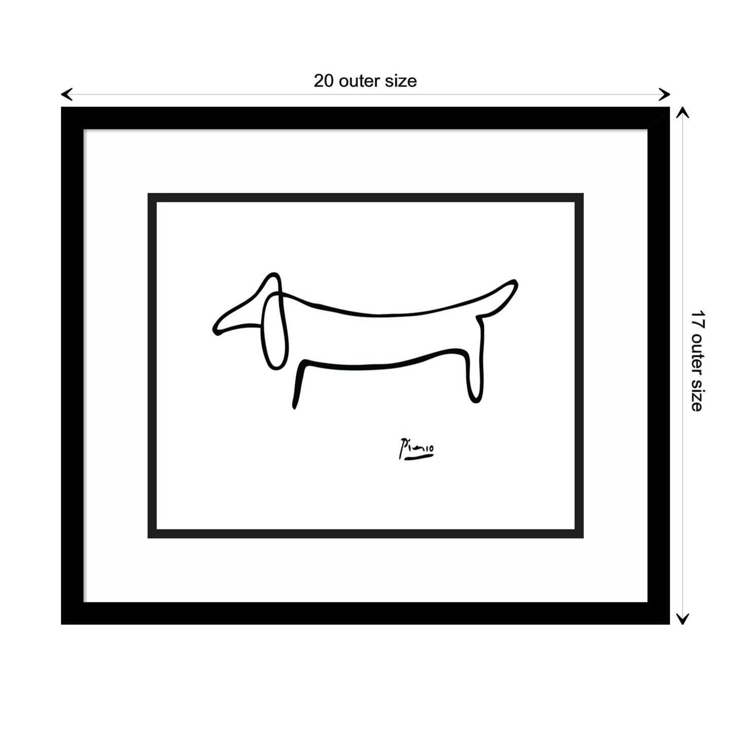 Le Chien (The Dog) by Pablo Picasso Wood Framed Wall Art Print