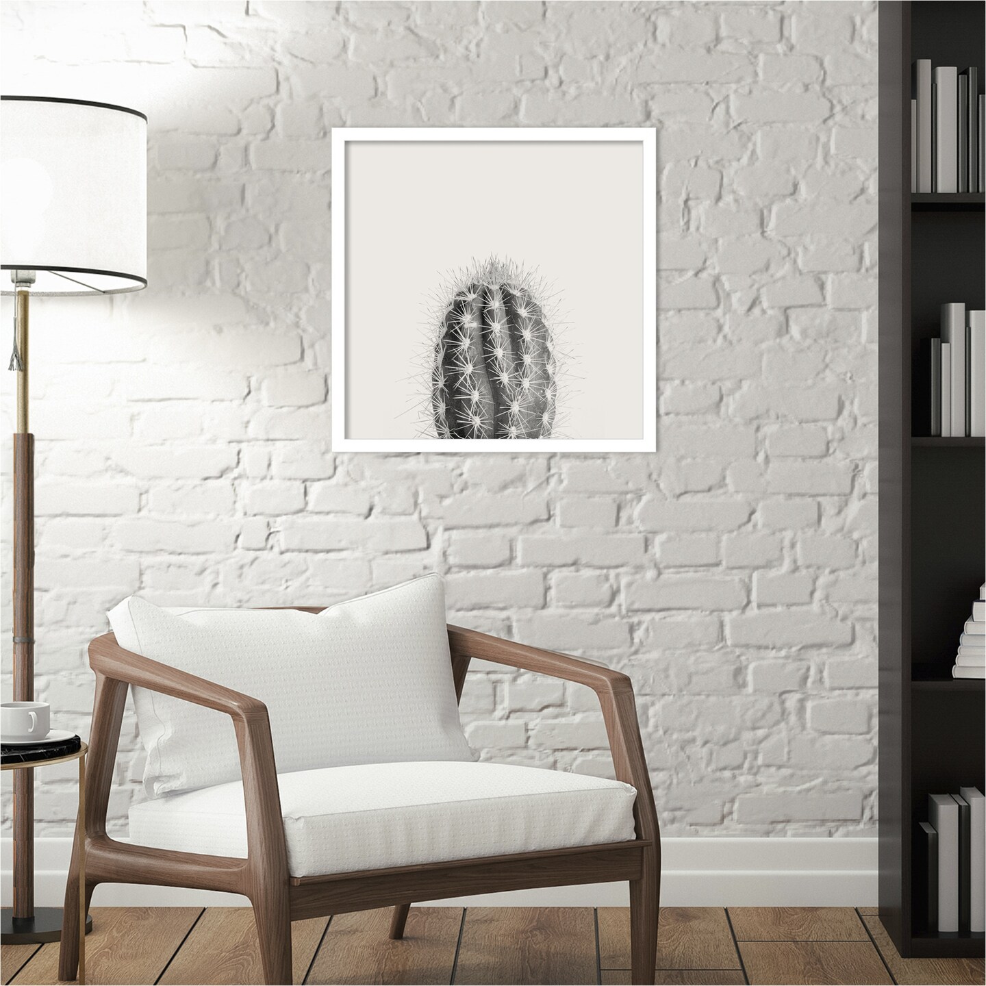 Haze Cactus Succulent Tall by The Creative Bunch Studio Wood Framed Wall Art Print