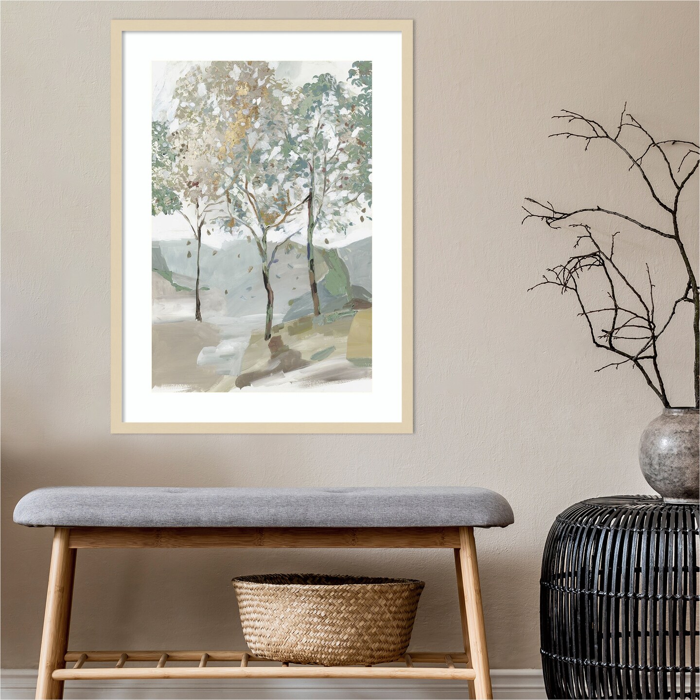 Breezy Landscape Trees II by Allison Pearce Wood Framed Wall Art Print