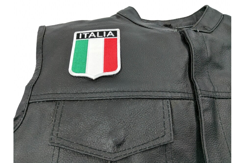 Patch, Embroidered Patch (Iron-On or Sew-On), Italia Shield Flag (Italian), 2.5&#x22; x 3.25&#x22;