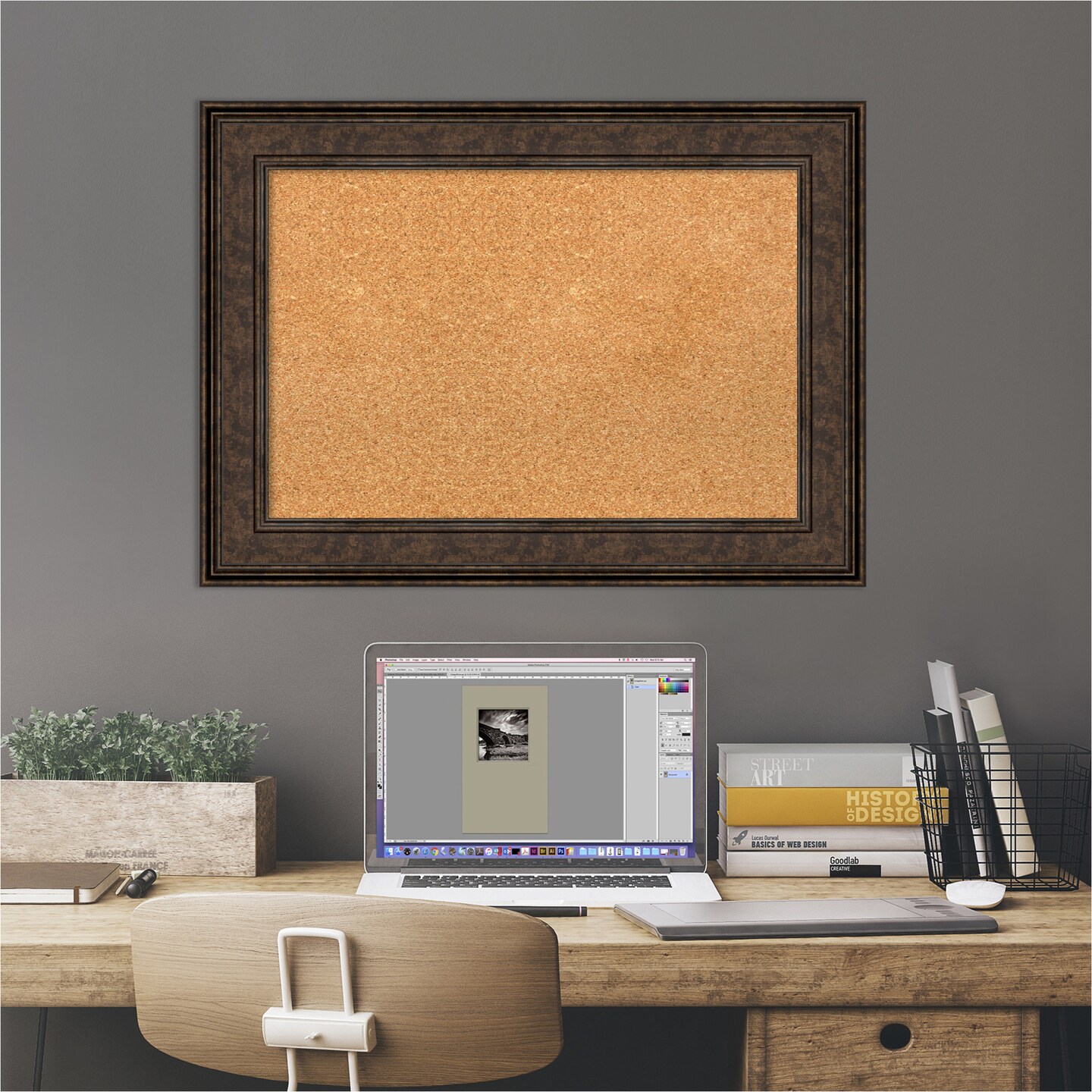 Cork Board, Ridge Frame - Bulletin Board, Organization Board, Pin Board