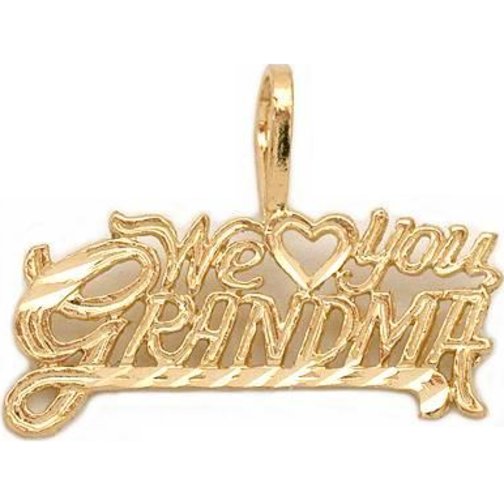 14K Gold We Love You Grandma Charm 18&#x22; Chain Jewelry