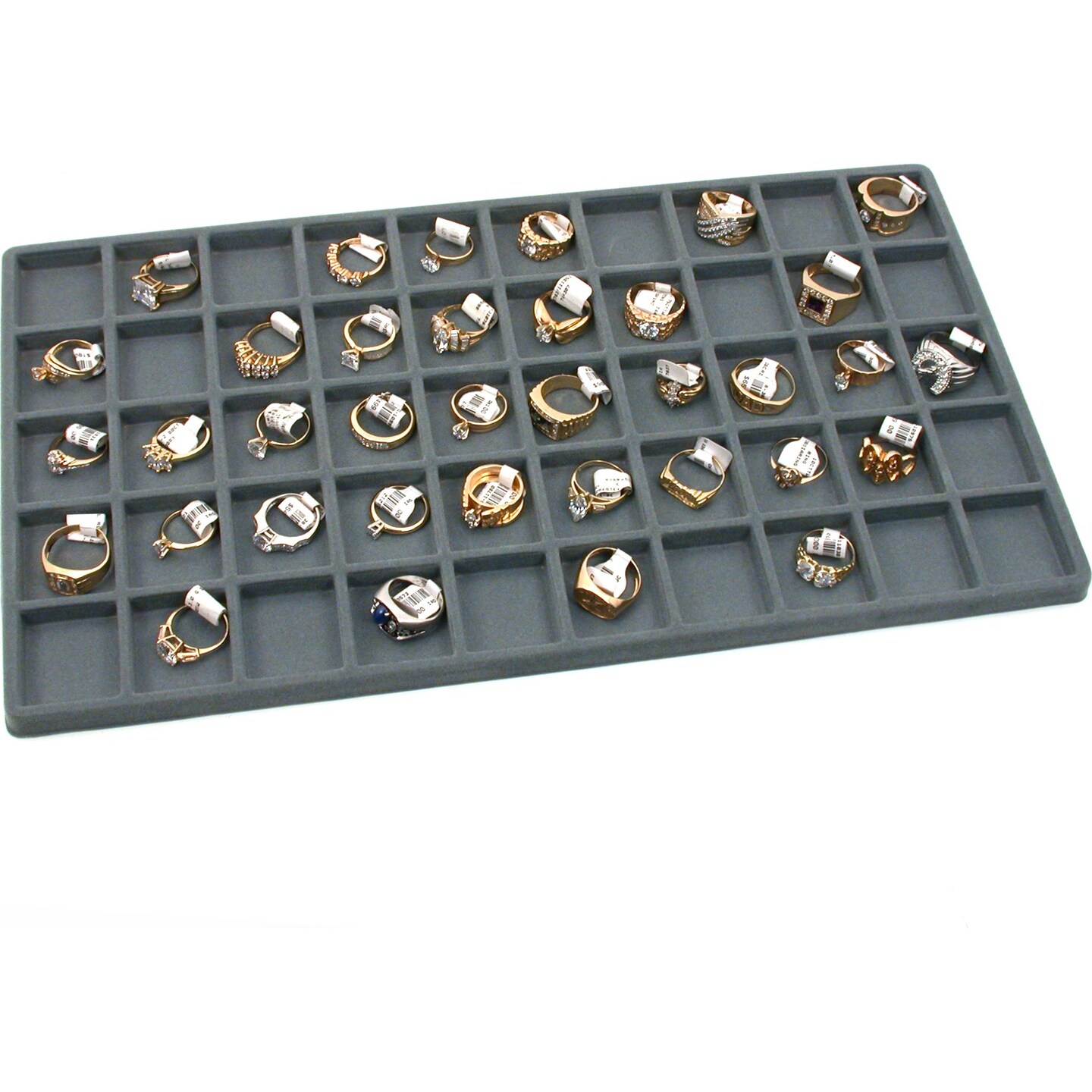 6 Jewelry Box Display Cases Gray 50 Slot Inserts New