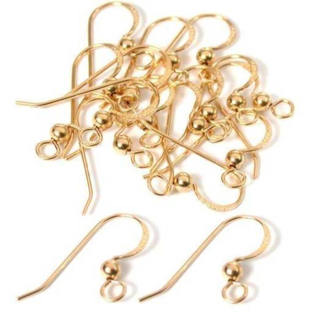 16 Earring Fish Hook Wire Ball 14k Gold Filled 21 Gauge