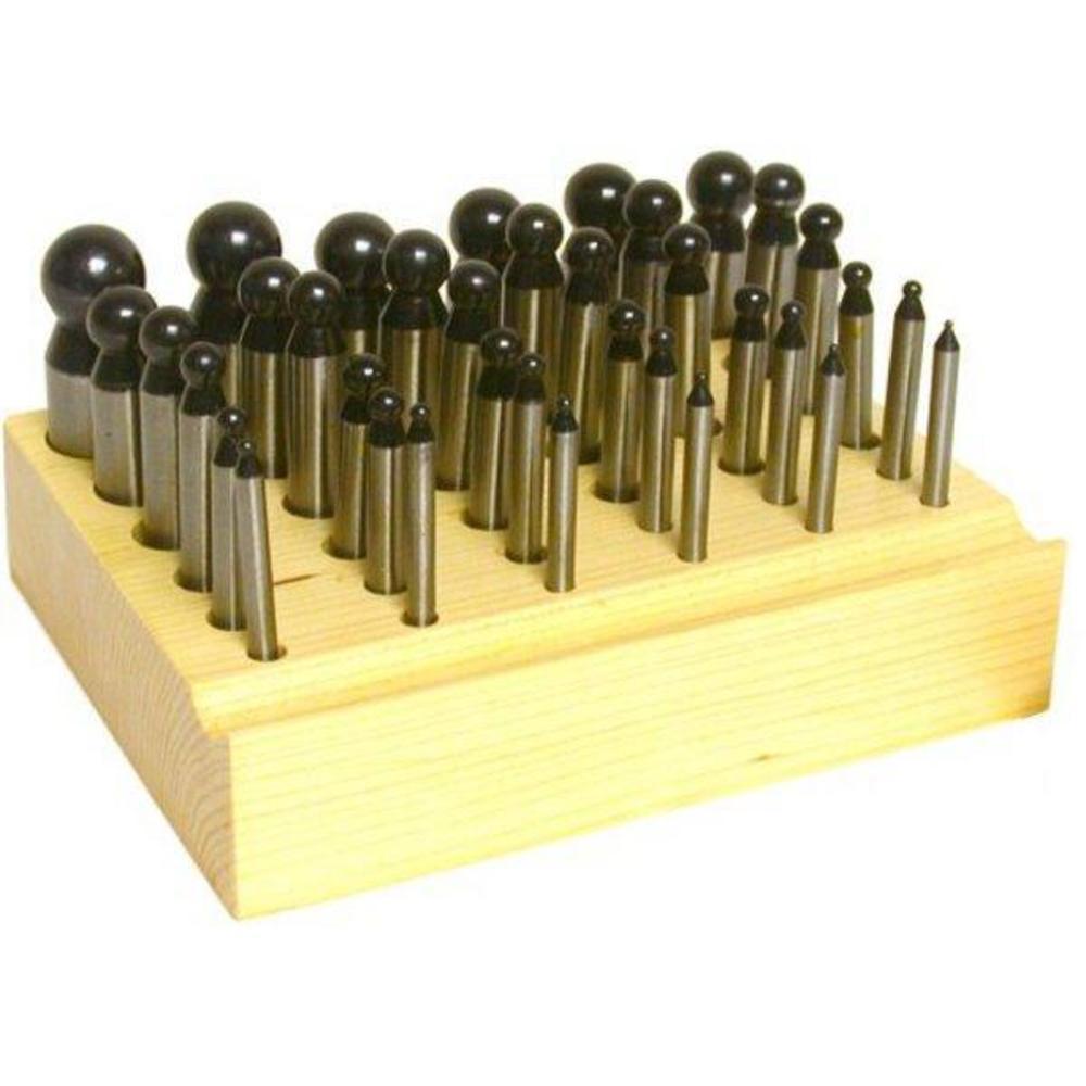 36 Brass Dapping Punches &#x26; Doming Block Jewelers Metal Shaping Forming Tools