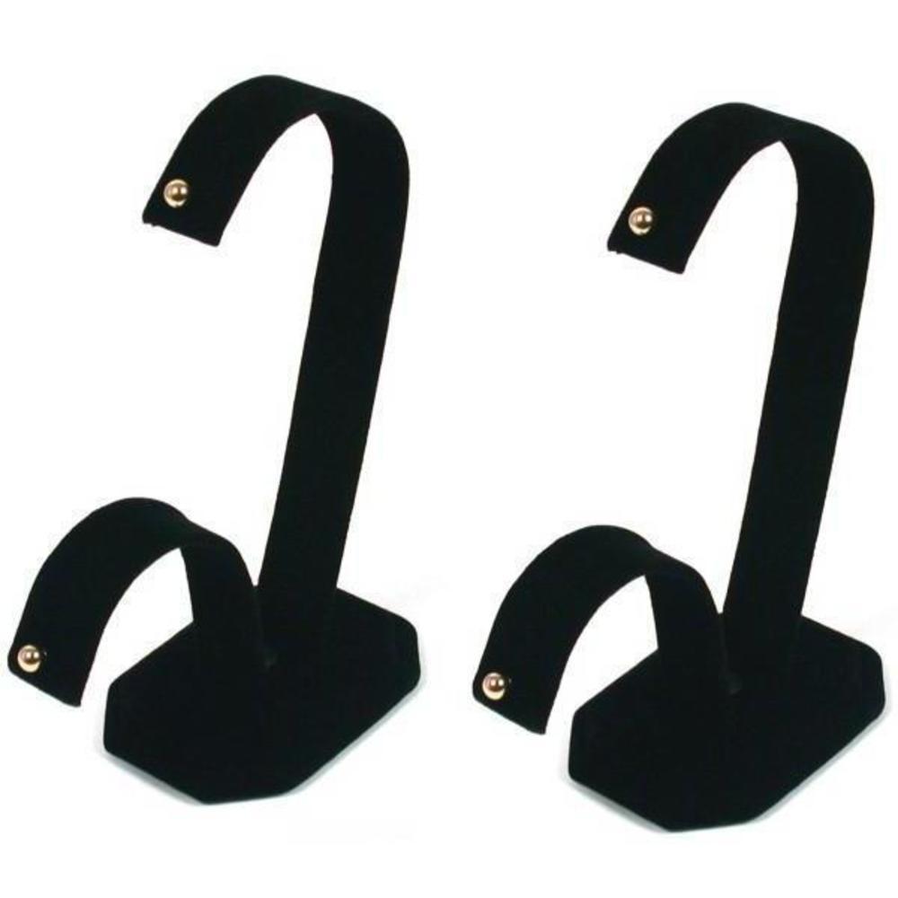 2 Black Velvet Earring Showcase Countertop Display Stands