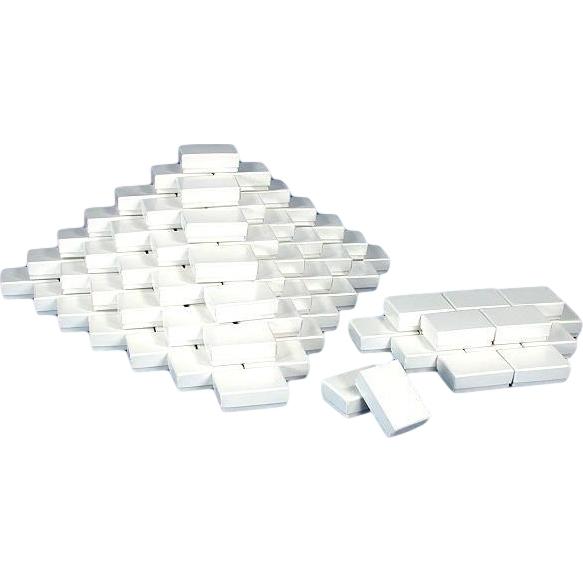 100 White Swirl Charm Cotton Boxes Pendant Gift Box Display 1 7/8&#x22;