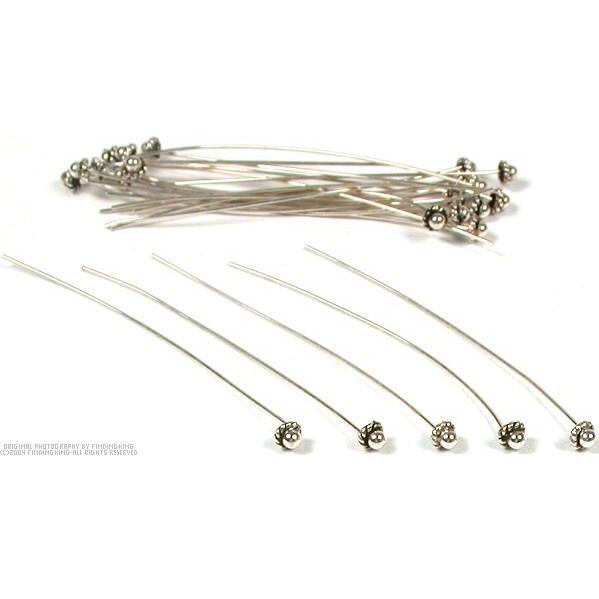 24 Bali Sterling Silver Hat Pin Jewelry Earrings Beads