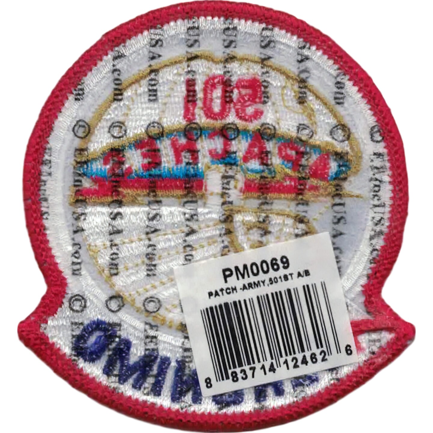 U.S. Army 501st Airborne Patch Red &#x26; White 3&#x22;