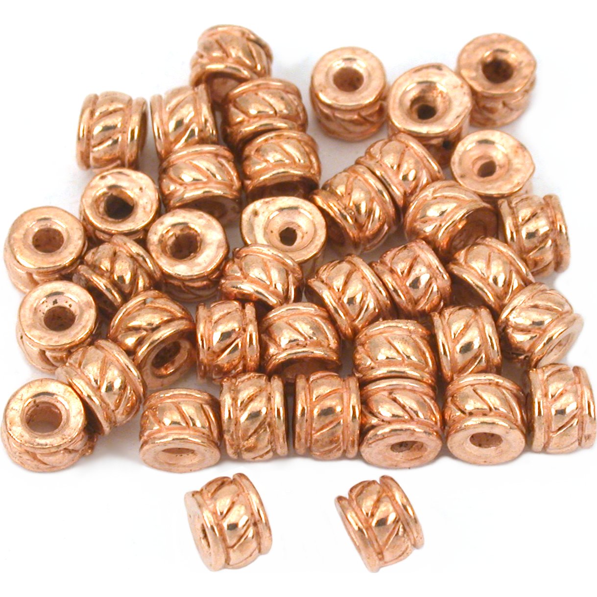 Bali Rondelle Spacer Beads Copper Plated 5mm Approx 40