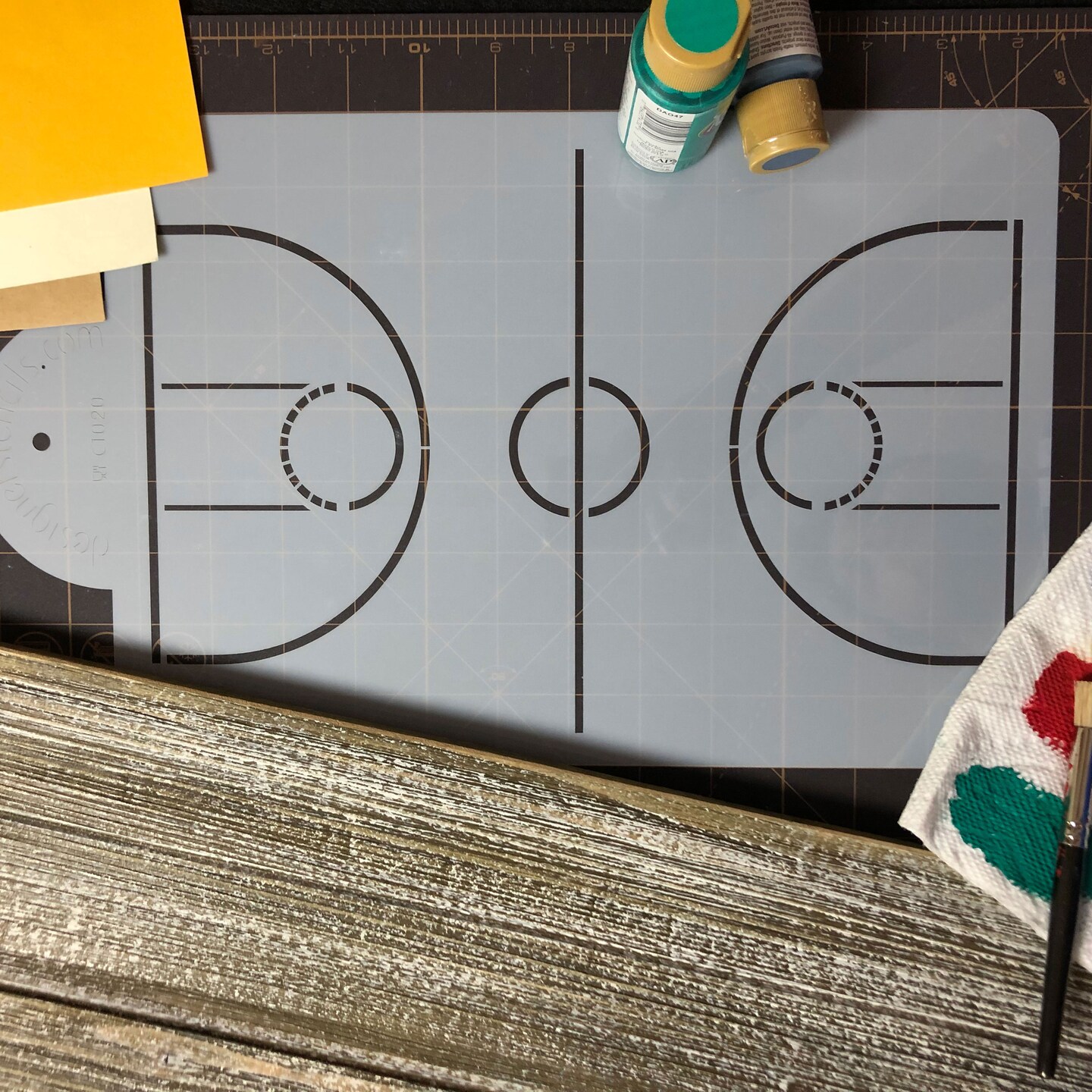 Basketball Court 1/4 Sheet Cake Stencil | C1020 by Designer Stencils |