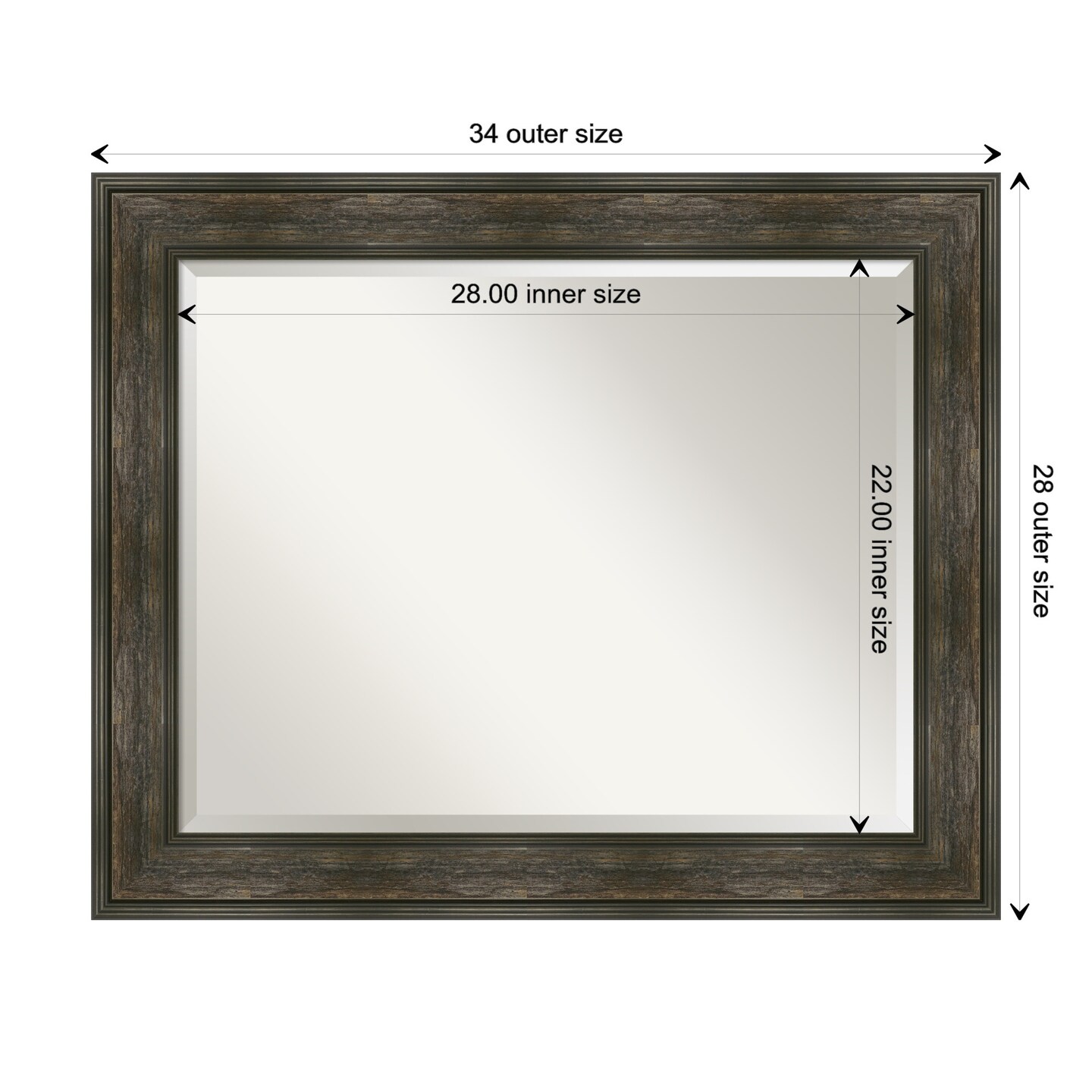 Beveled Bathroom Wall Mirror, Rail Rustic Char Frame | Michaels