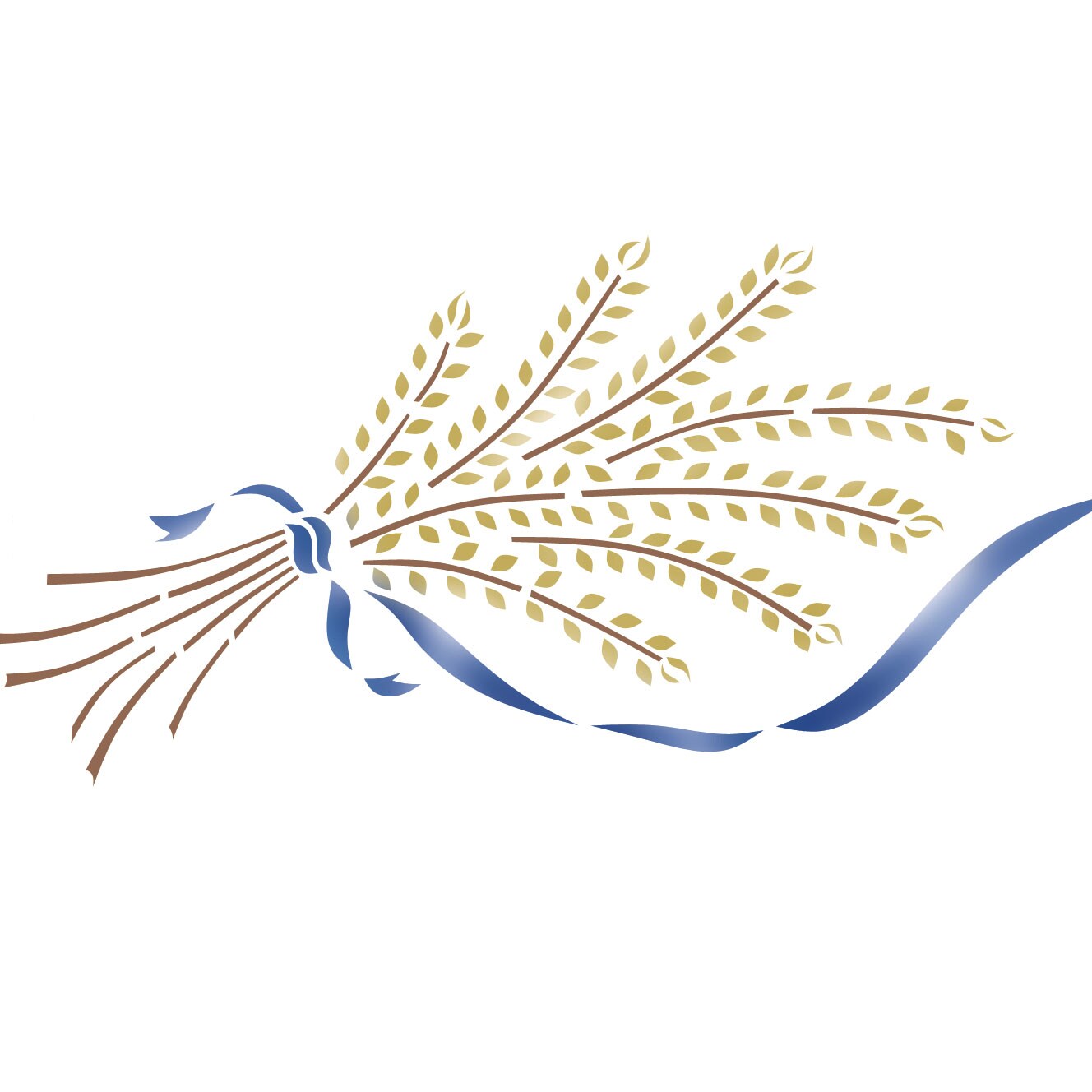 Wheat Sheath with Ribbon Wall Stencil | 1094 by Designer Stencils | Floral Stencils | Reusable Art Craft Stencils for Painting on Walls, Canvas, Wood | Reusable Plastic Paint Stencil for Home Makeover | Easy to Use &#x26; Clean Art Stencil