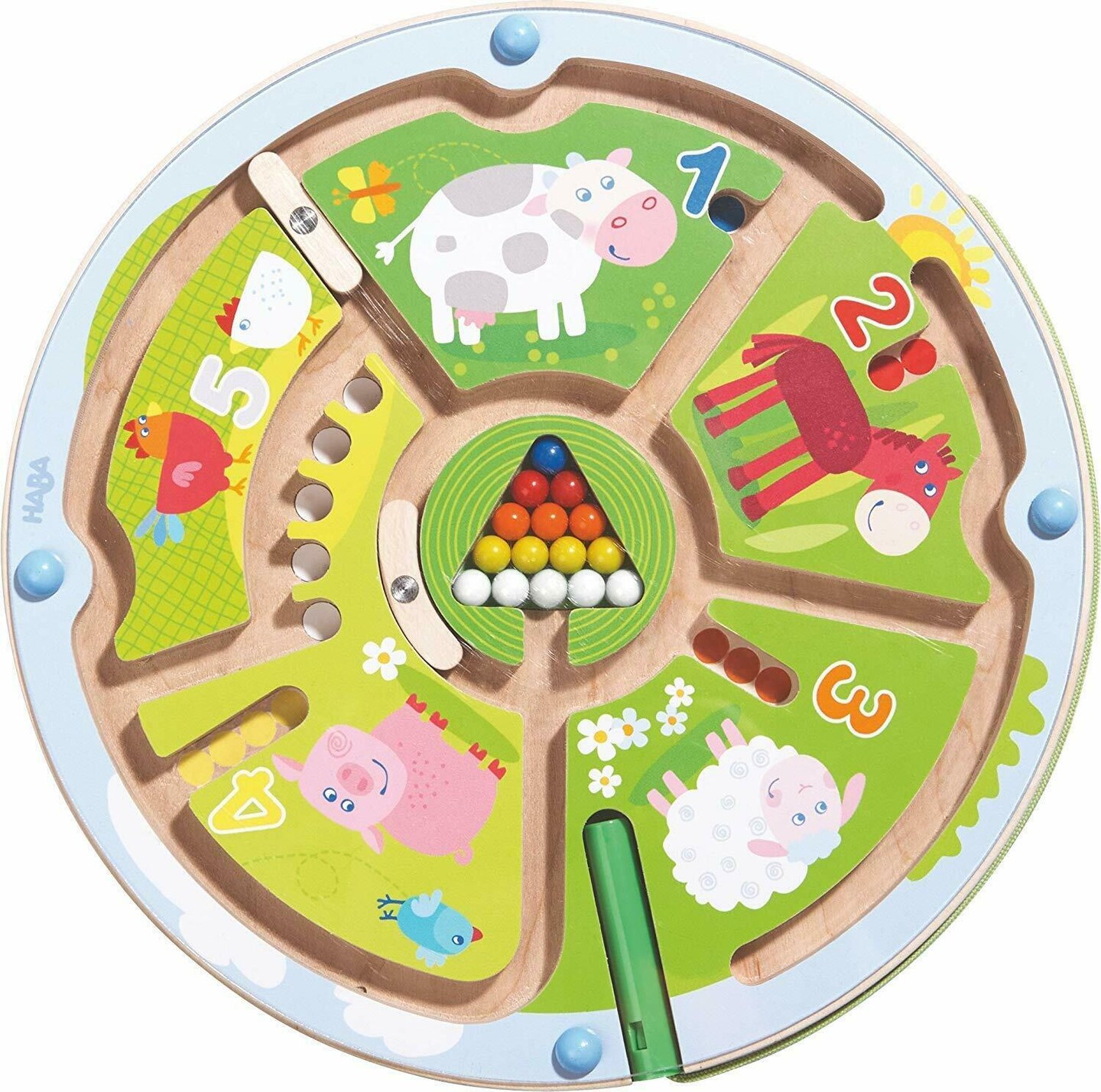 HABA Number Maze Magnetic Game STEM Toy Encourages Color Recognition, Fine Motor &#x26; Counting