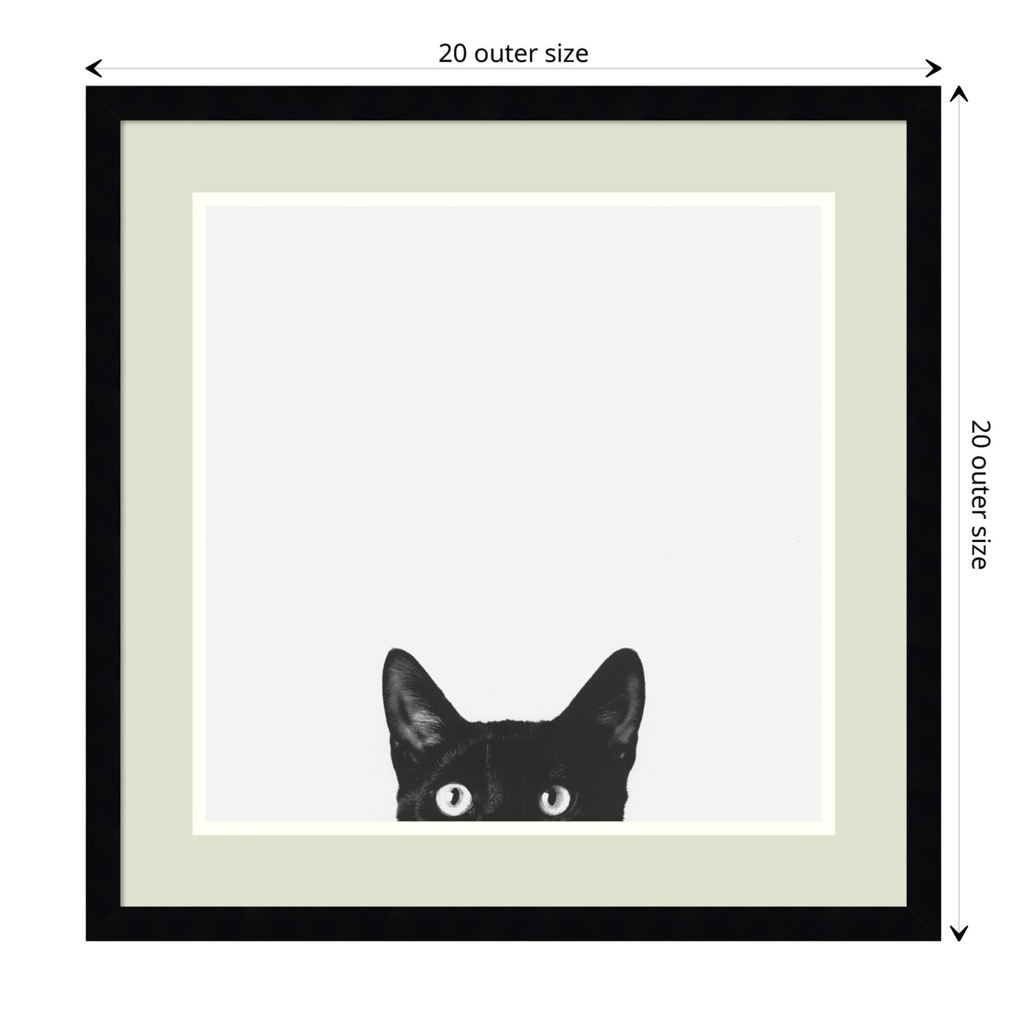 Curiosity (Cat) by Jon Bertelli Wood Framed Wall Art Print