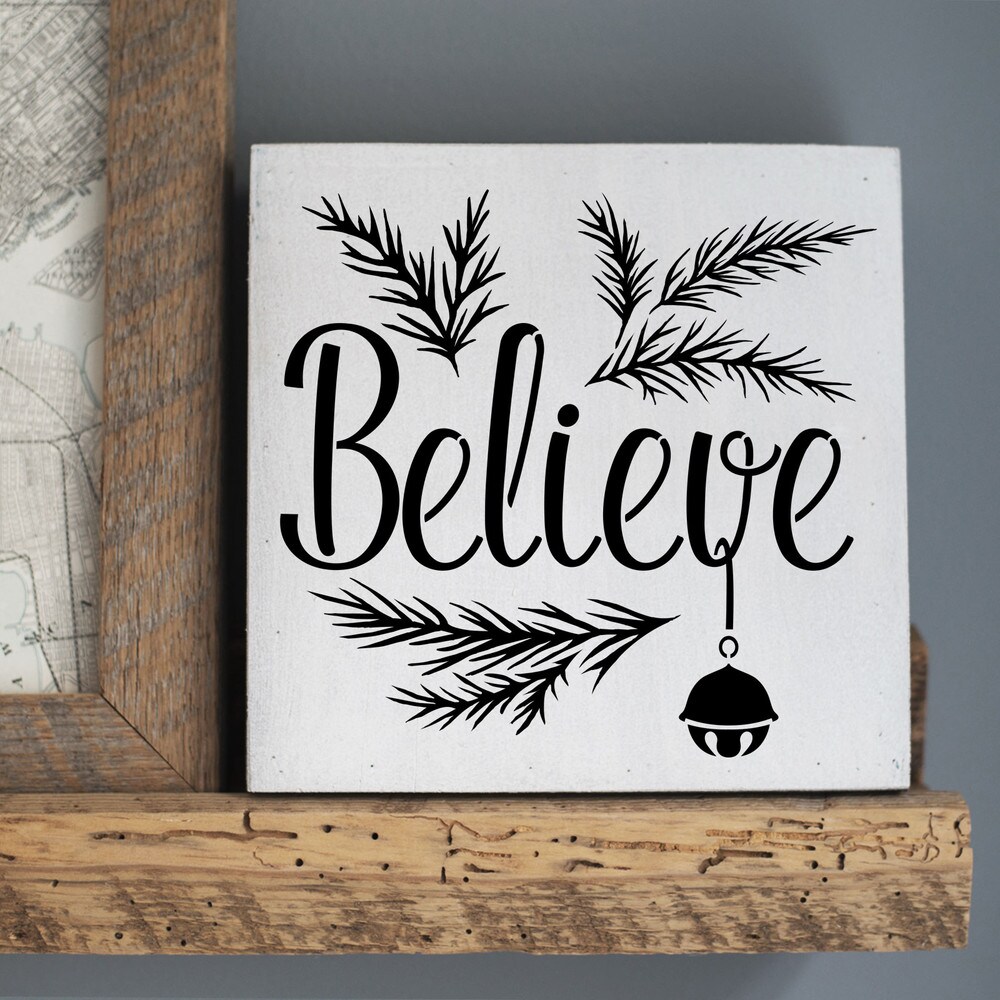Believe Embossing 12 x 12 Stencil | FS038 by Designer Stencils | Word &#x26; Phrase Stencils | Reusable Stencils for Painting on Wood, Wall, Tile, Canvas, Paper, Fabric, Furniture, Floor | Reusable Stencil for Home Makeover | Easy to Use &#x26; Clean