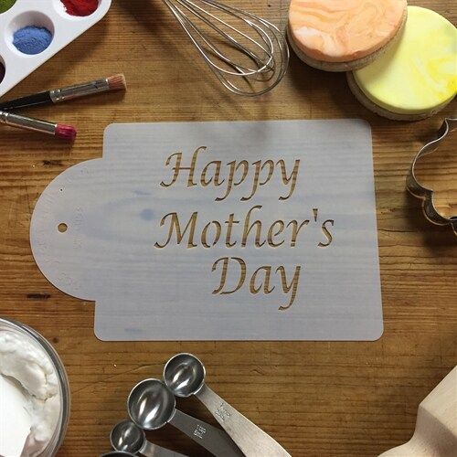Happy Mother's Day Cake Stencil | C053 by Designer Stencils | Stencils for Royal Icing, Airbrush, Dusting Powder |