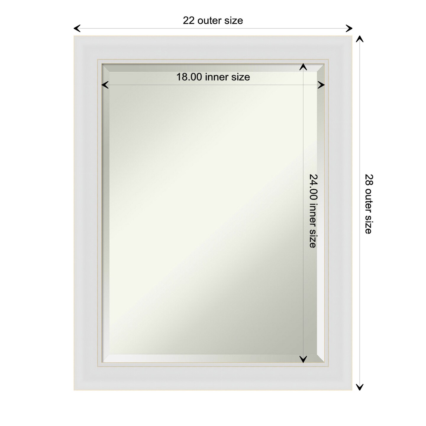 Beveled Bathroom Wall Mirror, Flair Frame