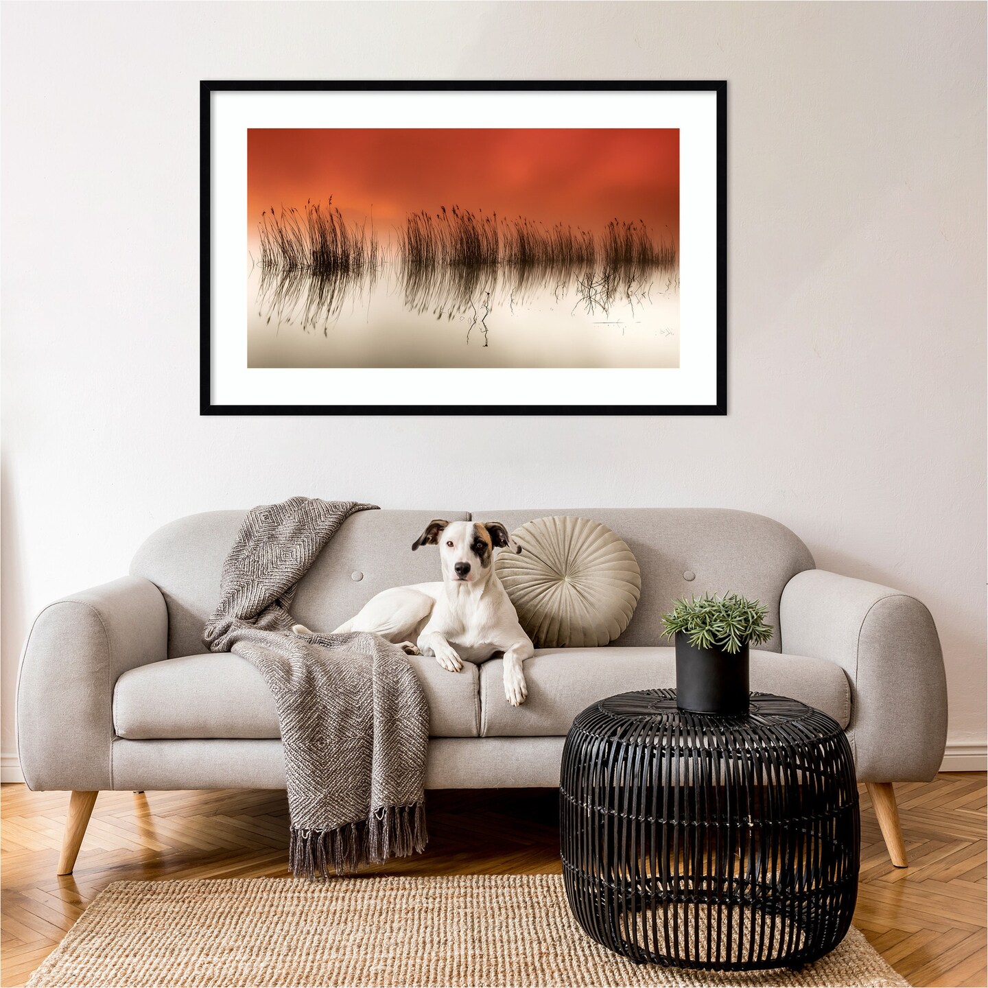 Serene Sea Grass by Rui David Wood Framed Wall Art Print