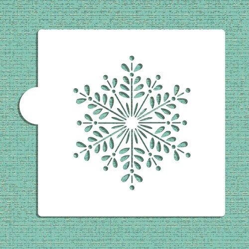 Retro Snowflake Cookie & Craft Stencil | CM042 by Designer Stencils | Cookie Decorating Tools |