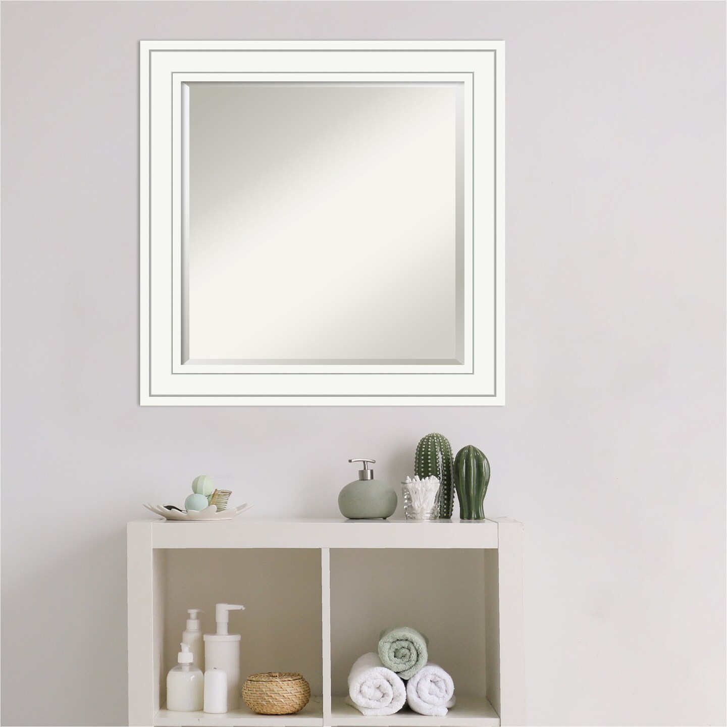 Beveled Wood Bathroom Wall Mirror, Craftsman White Frame Mirrors Michaels