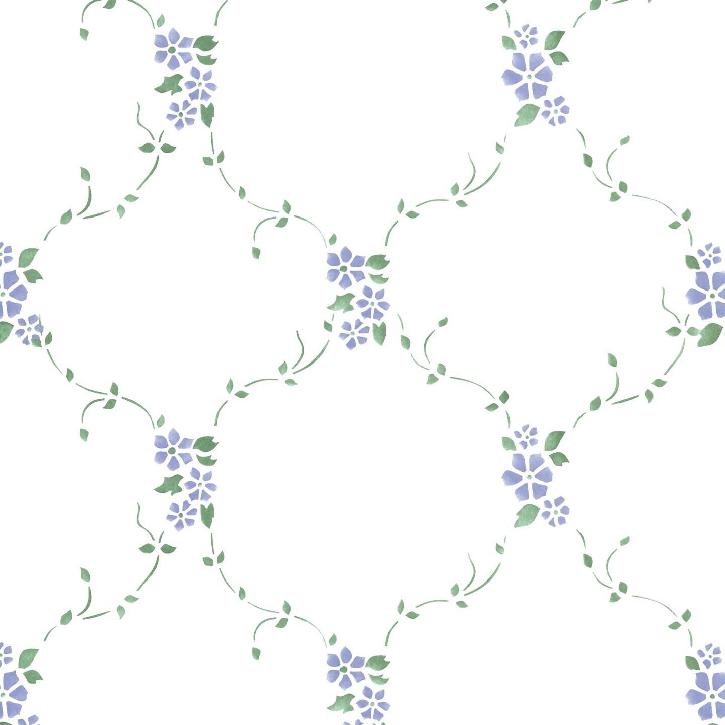 Flower Lattice Wall Stencil | 1058 by Designer Stencils | Floral Stencils | Reusable Art Craft Stencils for Painting on Walls, Canvas, Wood | Reusable Plastic Paint Stencil for Home Makeover | Easy to Use & Clean Art Stencil